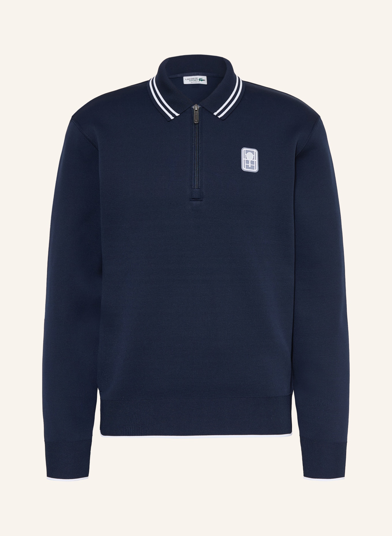 LACOSTE Sweat-Poloshirt: DUNKELBLAU