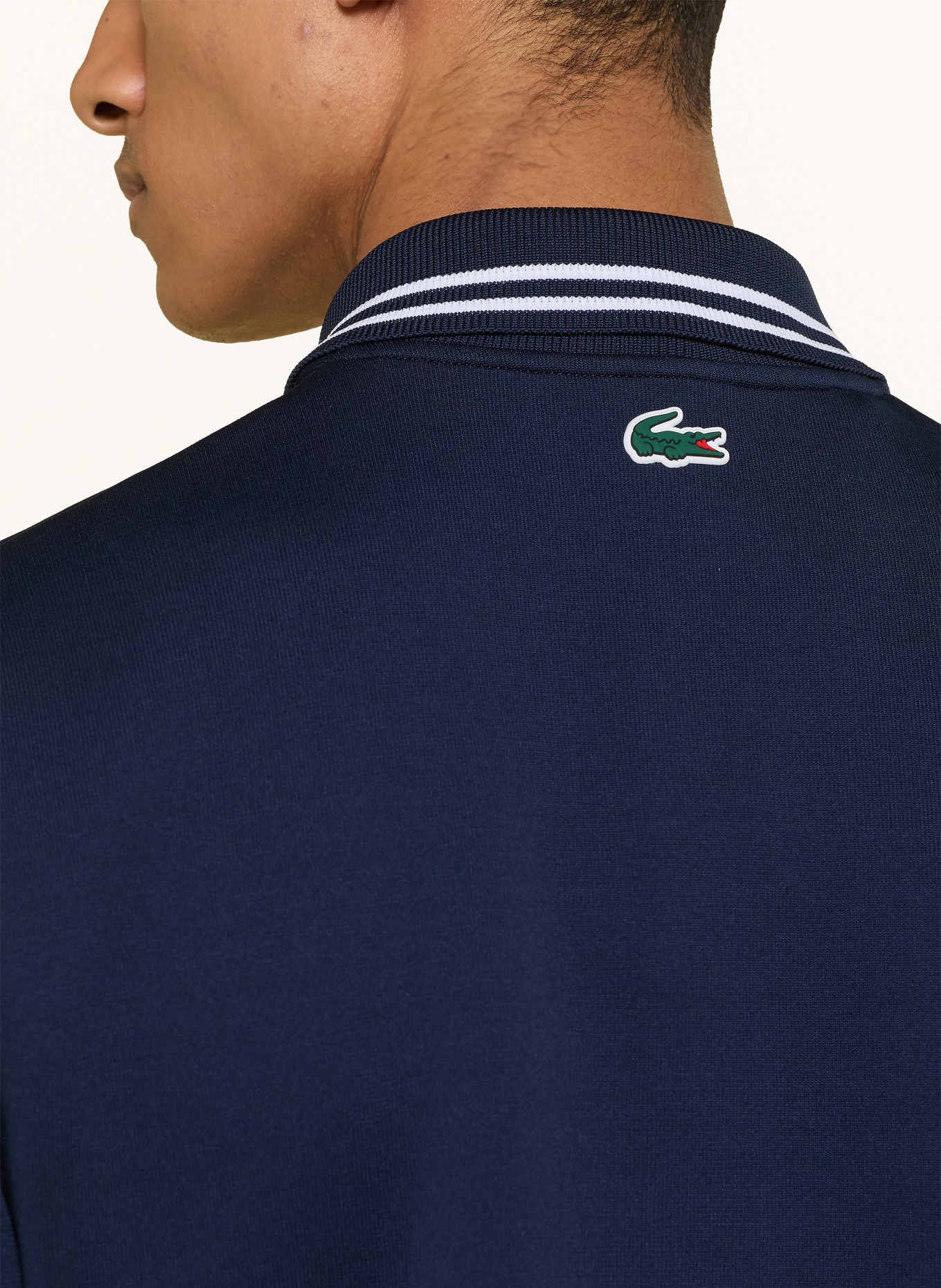 LACOSTE Sweat-Poloshirt: DUNKELBLAU