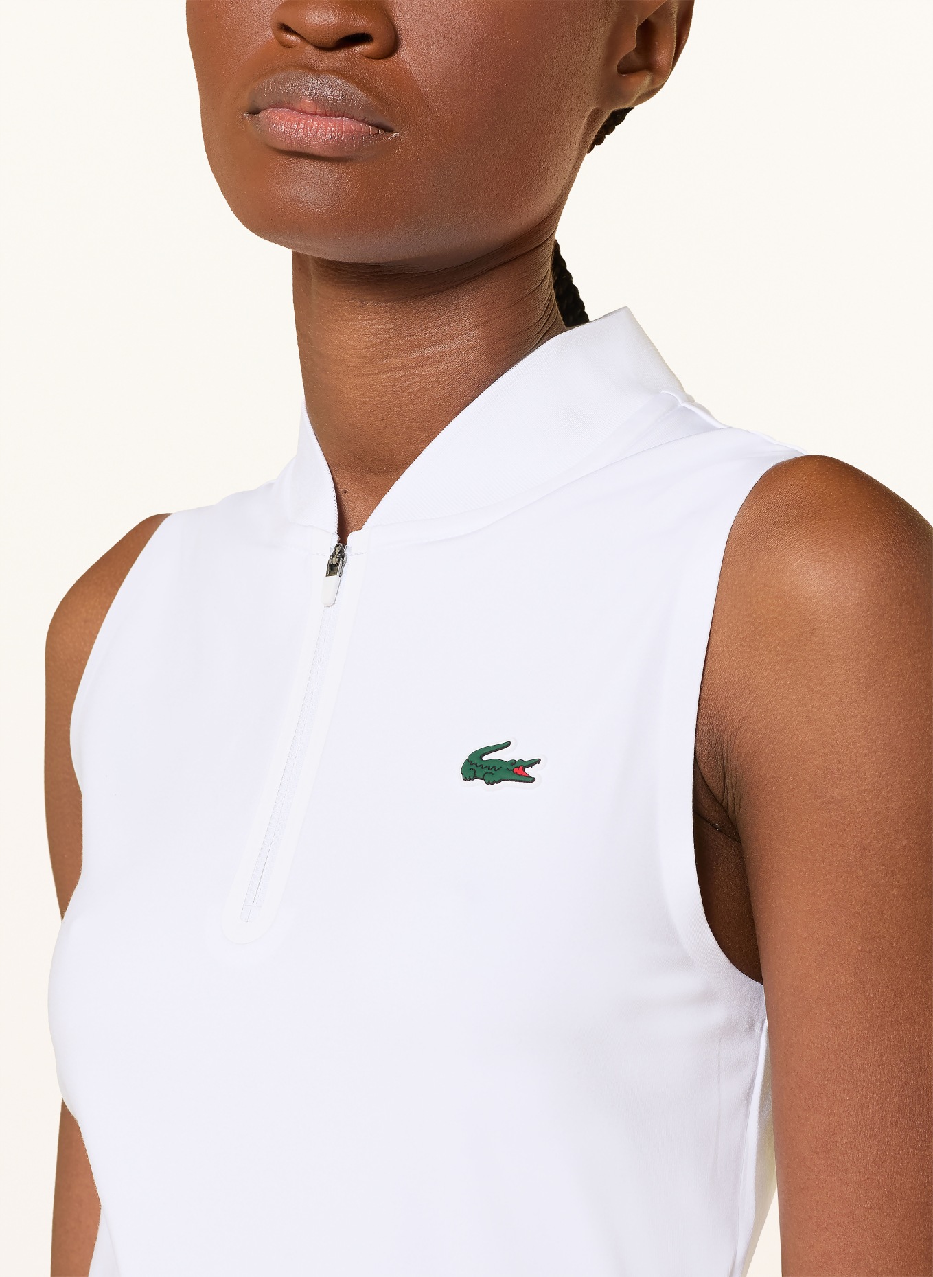 LACOSTE koszulka bez rękawów: BIAŁY / ZIELONY