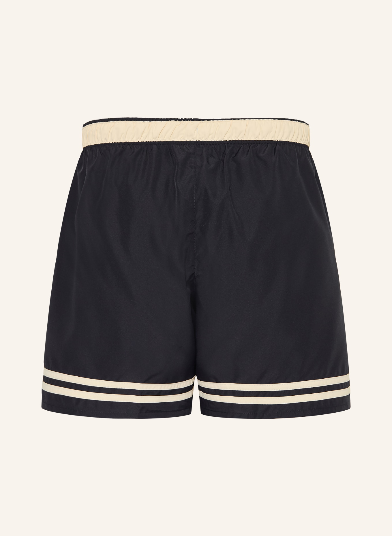 LACOSTE Badeshorts: SCHWARZ / CREME