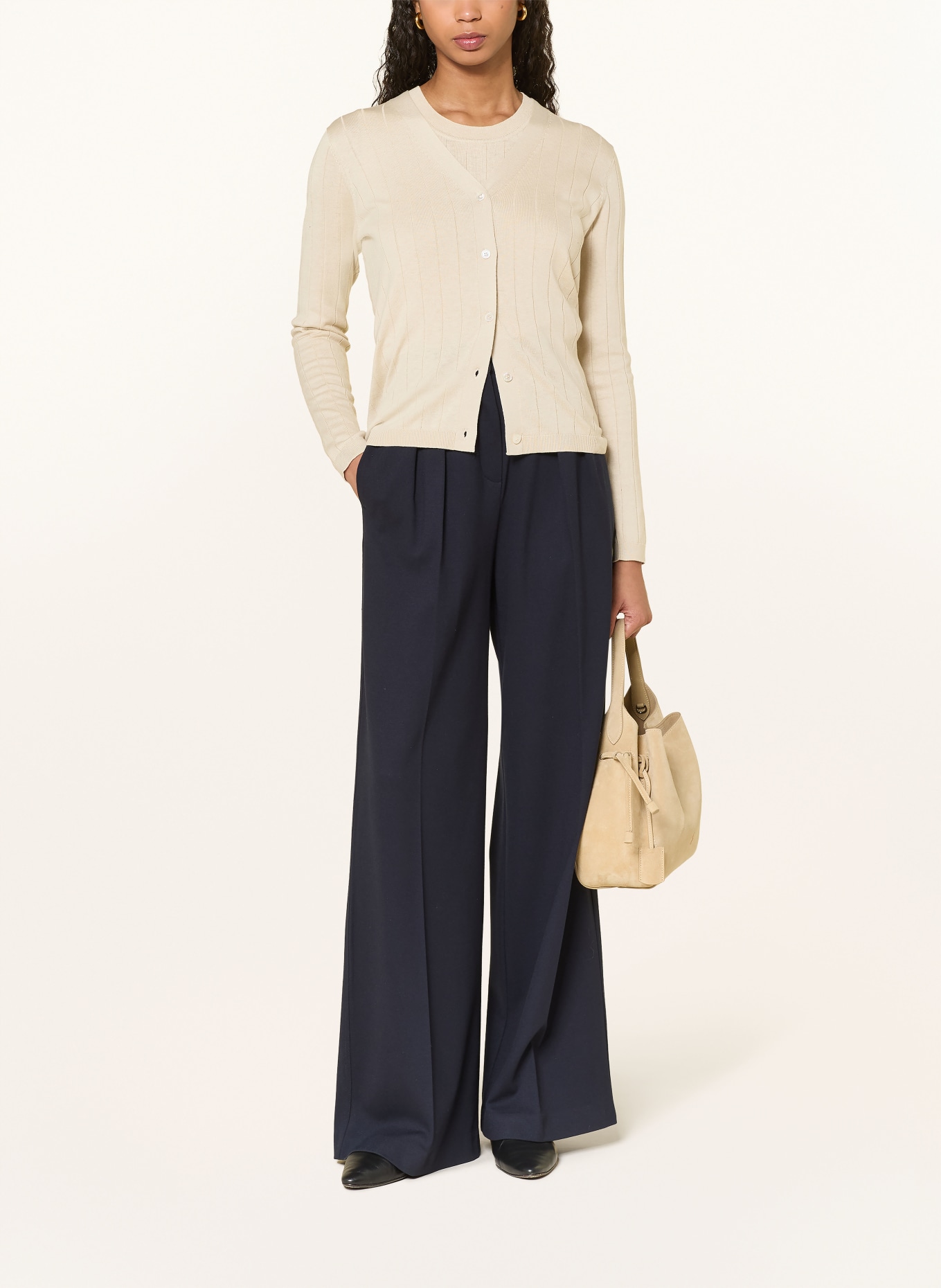 MM by Max Mara Svetr BRIOSE z hedvábí: BÉŽOVÁ