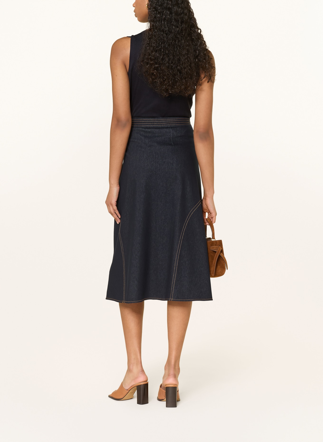 MM by Max Mara Stricktop RIVA aus Seide: DUNKELBLAU