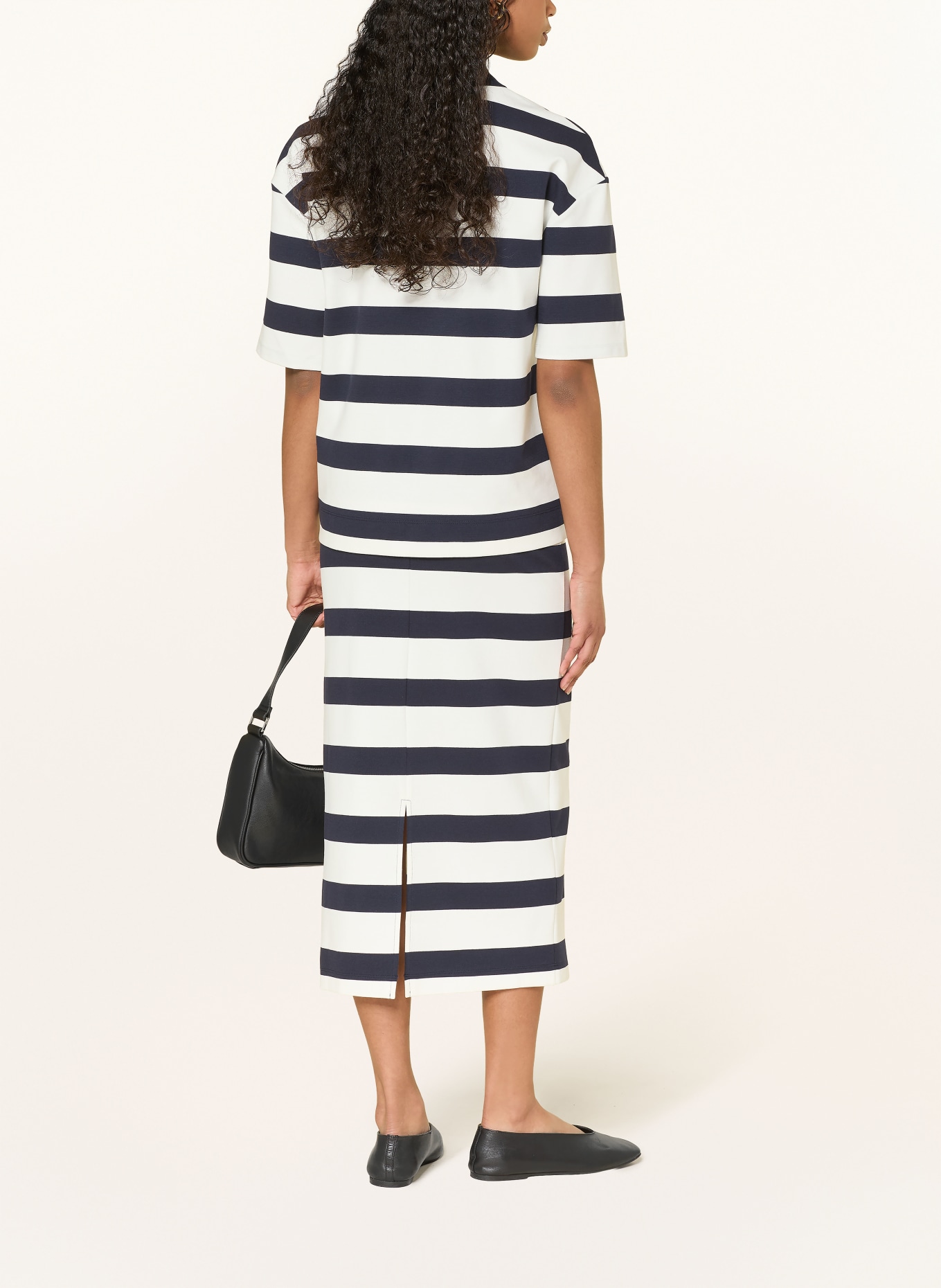 MM by Max Mara Jerseyová sukně MMLRIVIERA: BÍLÁ / TMAVĚ MODRÁ