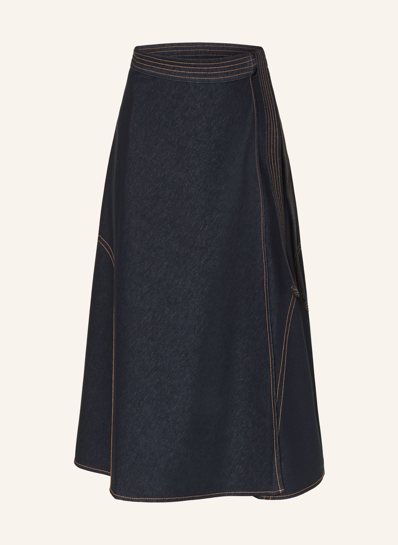 MM by Max Mara Džínová sukně RANE s překříženým střihem: TMAVĚ MODRÁ