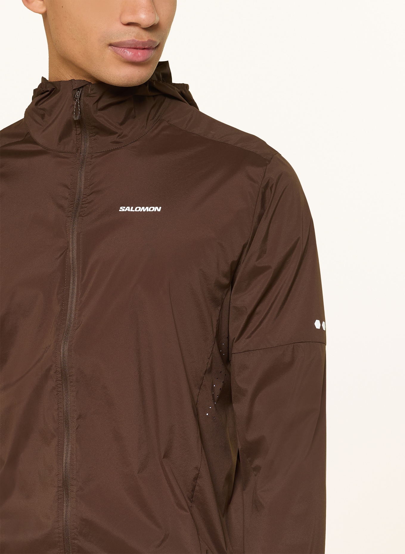 SALOMON Laufjacke SENSE AERO WIND: DUNKELBRAUN