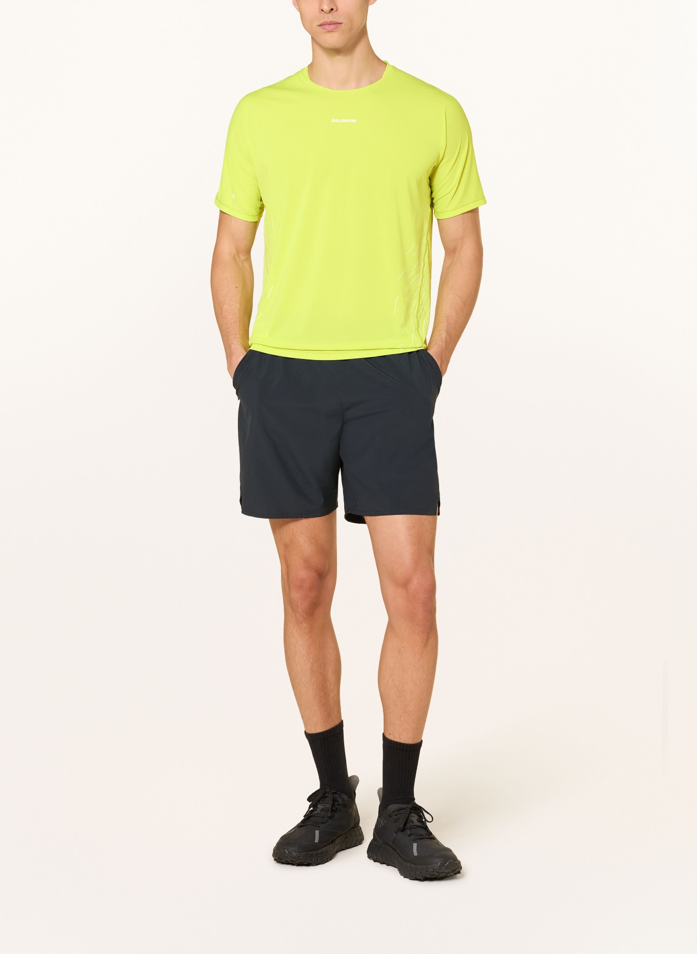 SALOMON SENSE AERO running shirt: NEON GREEN