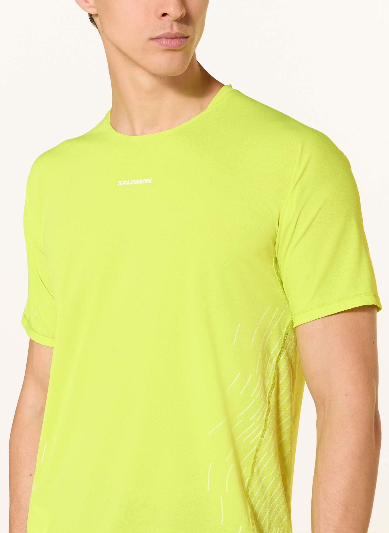 SALOMON SENSE AERO running shirt: NEON GREEN