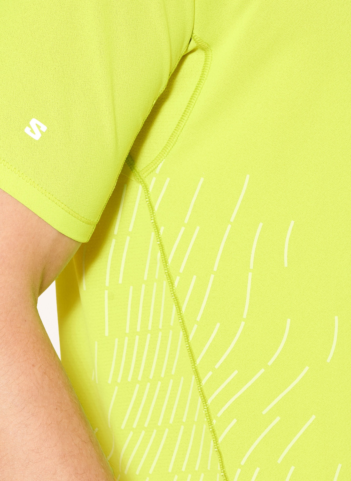 SALOMON SENSE AERO running shirt: NEON GREEN
