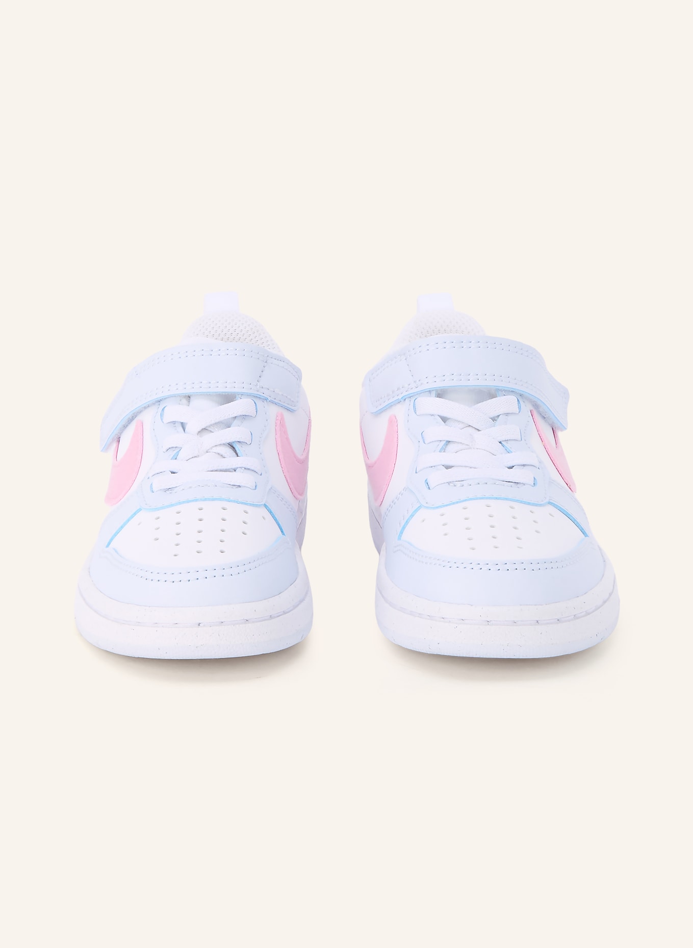 Nike Tenisky COURT BOROUGH LOW ESS+: BÍLÁ / RŮŽOVÁ / SVĚTLE ŠEDÁ