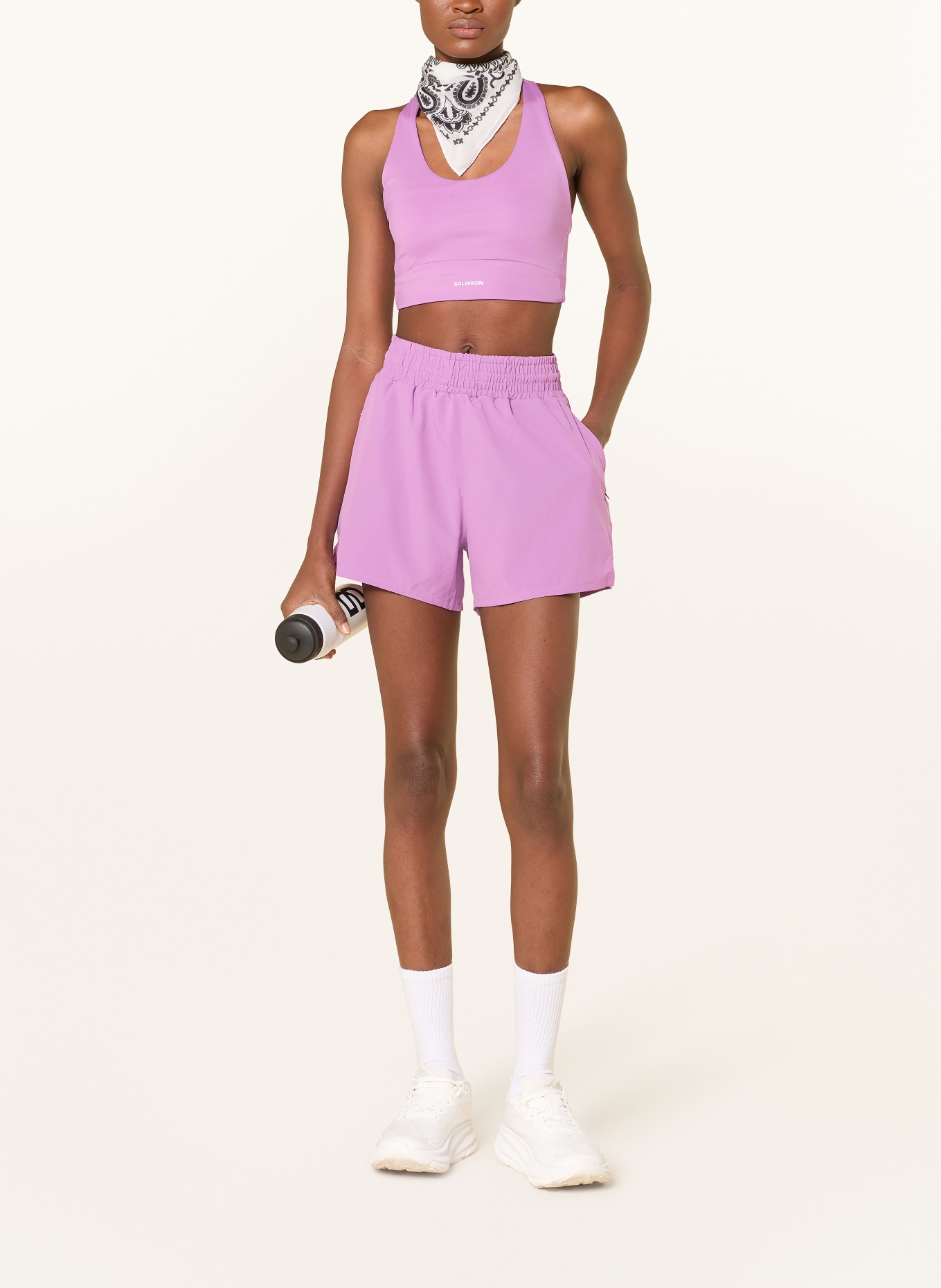 SALOMON Sportovní podprsenka SHAKEOUT CORE: SVĚTLE FIALOVÁ