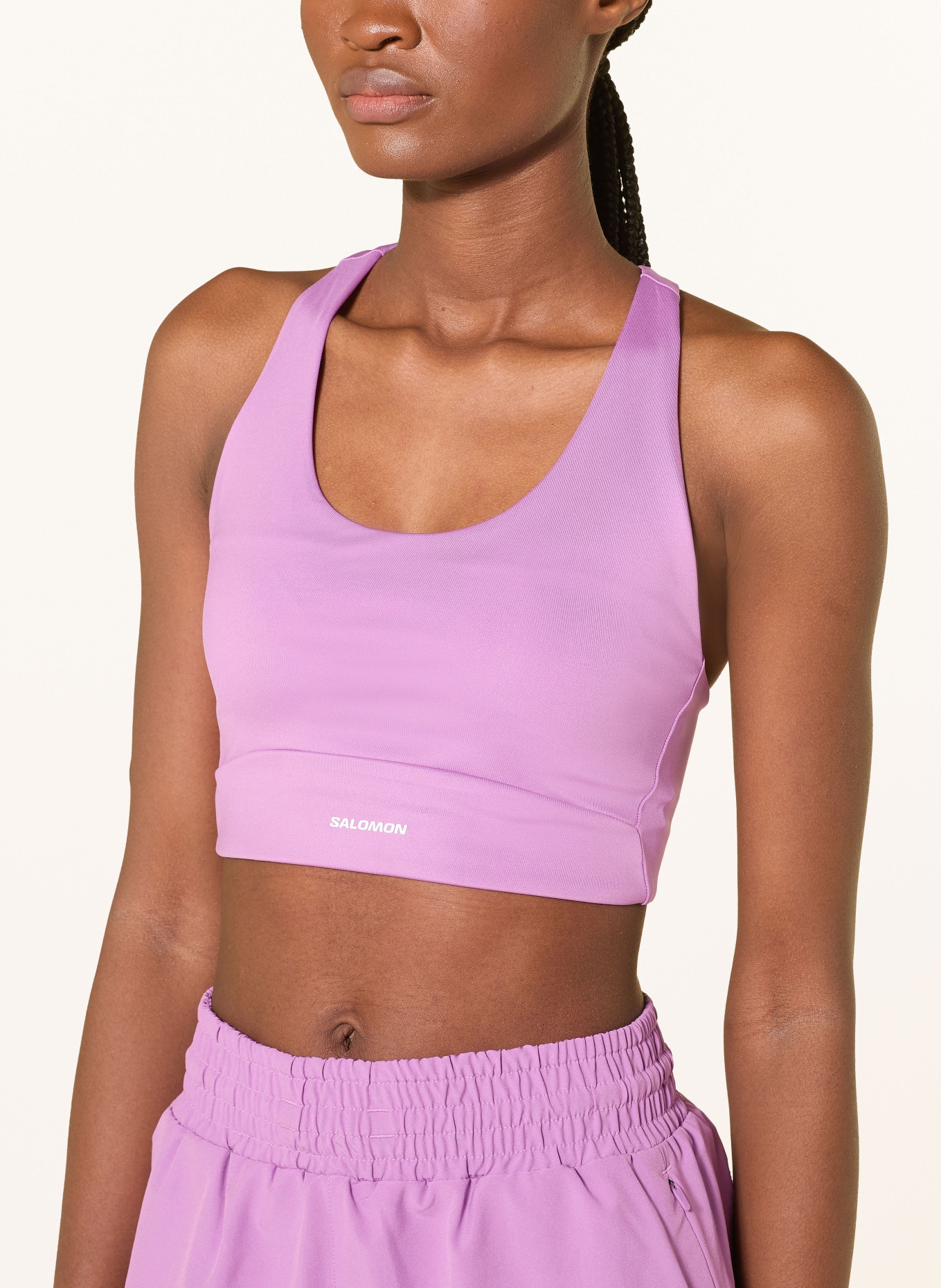SALOMON Sportovní podprsenka SHAKEOUT CORE: SVĚTLE FIALOVÁ