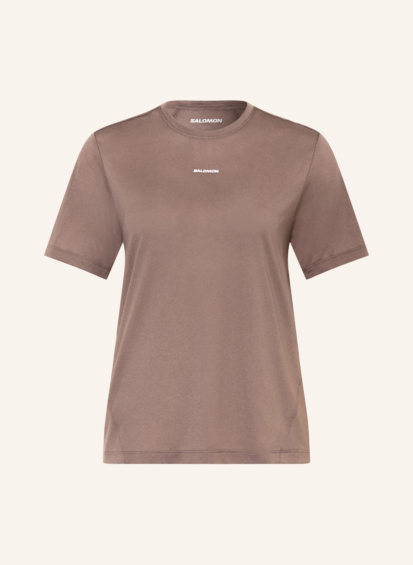 SALOMON SHAKEOUT CORE running shirt: TAUPE