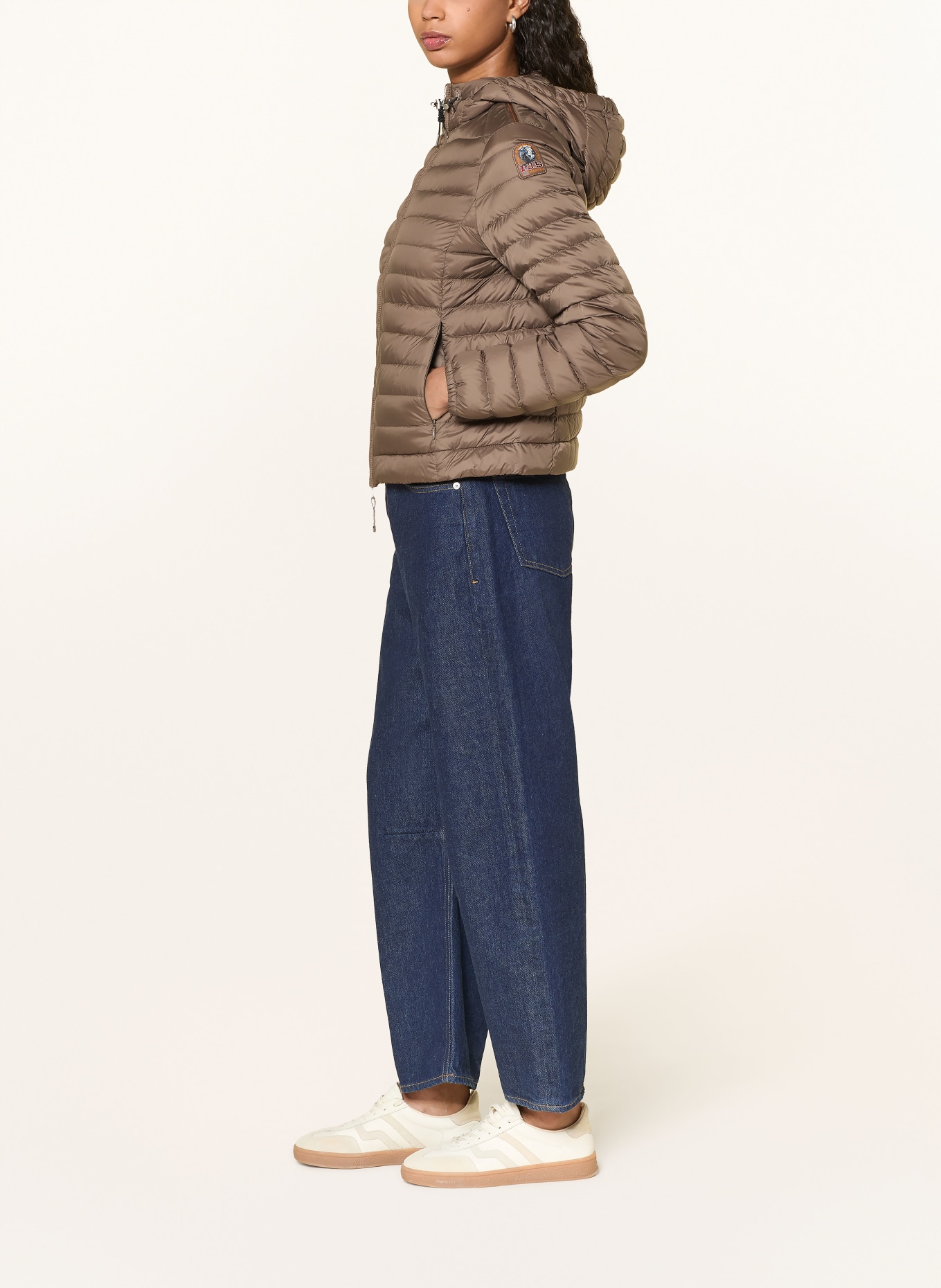 PARAJUMPERS Lehká péřová bunda RORY: OLIVOVÁ / HNĚDÁ