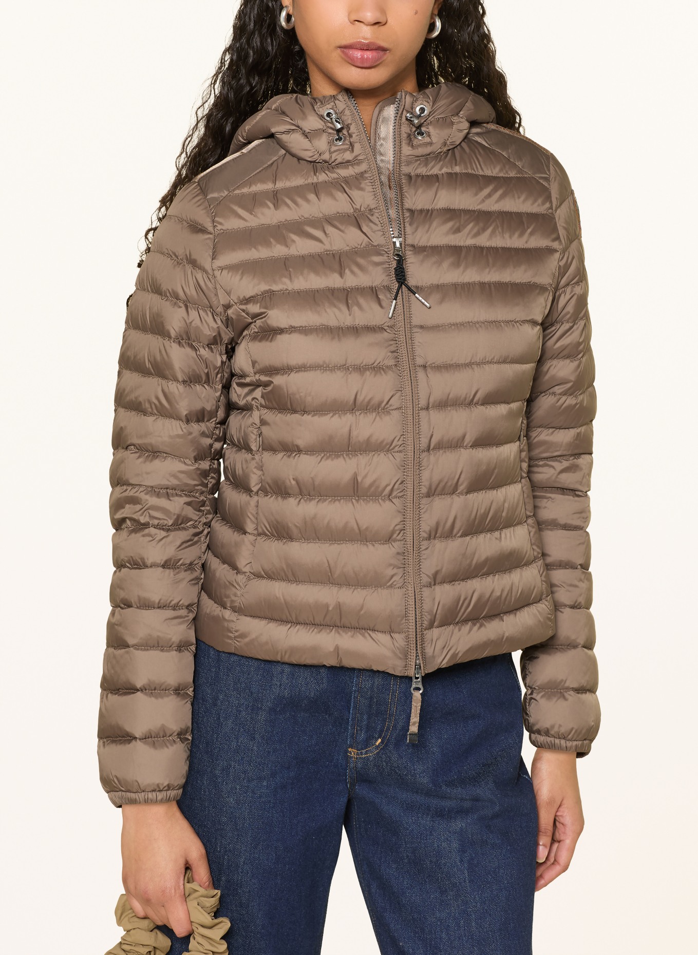 PARAJUMPERS Lehká péřová bunda RORY: OLIVOVÁ / HNĚDÁ