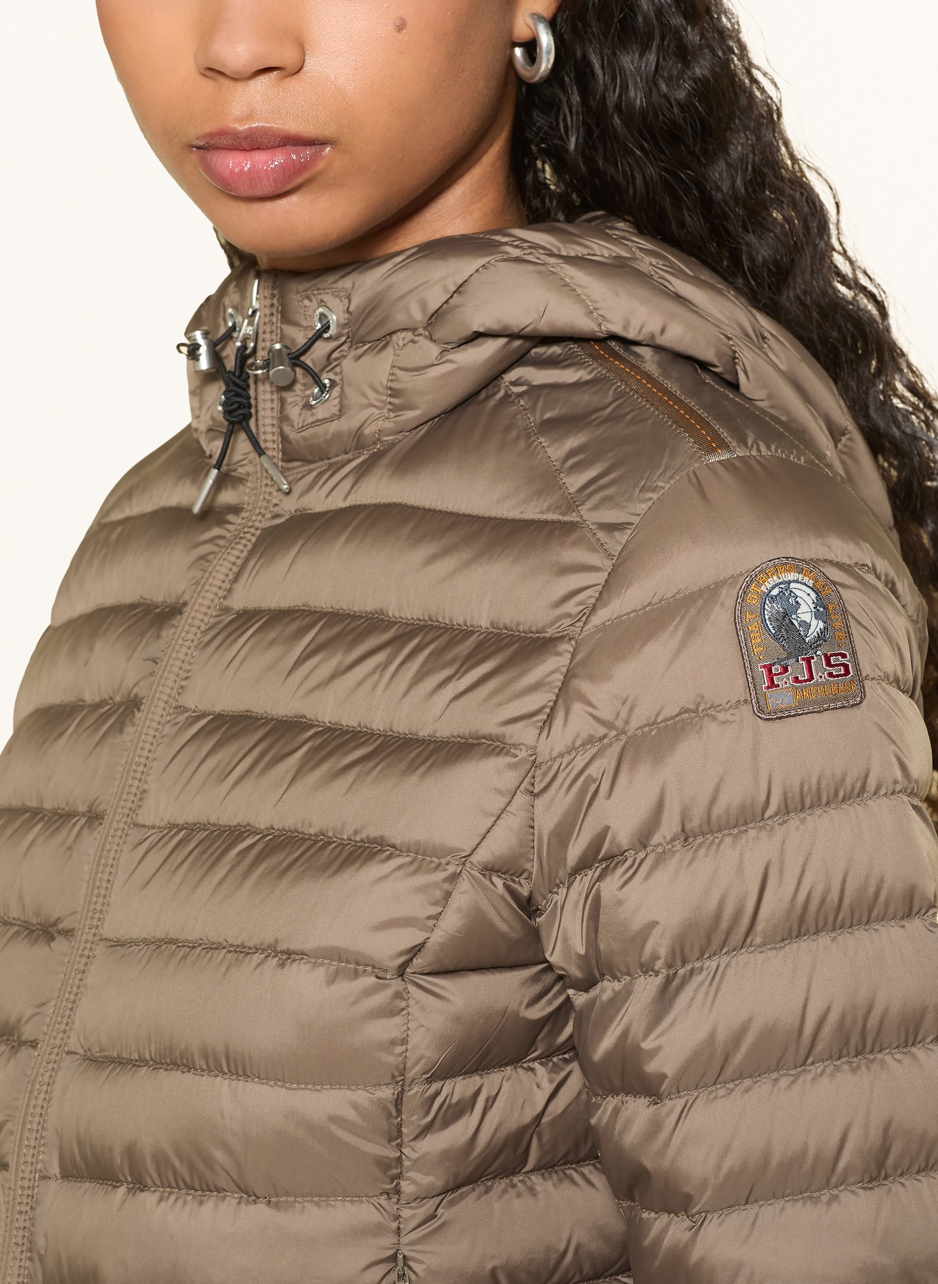 PARAJUMPERS Lehká péřová bunda RORY: OLIVOVÁ / HNĚDÁ