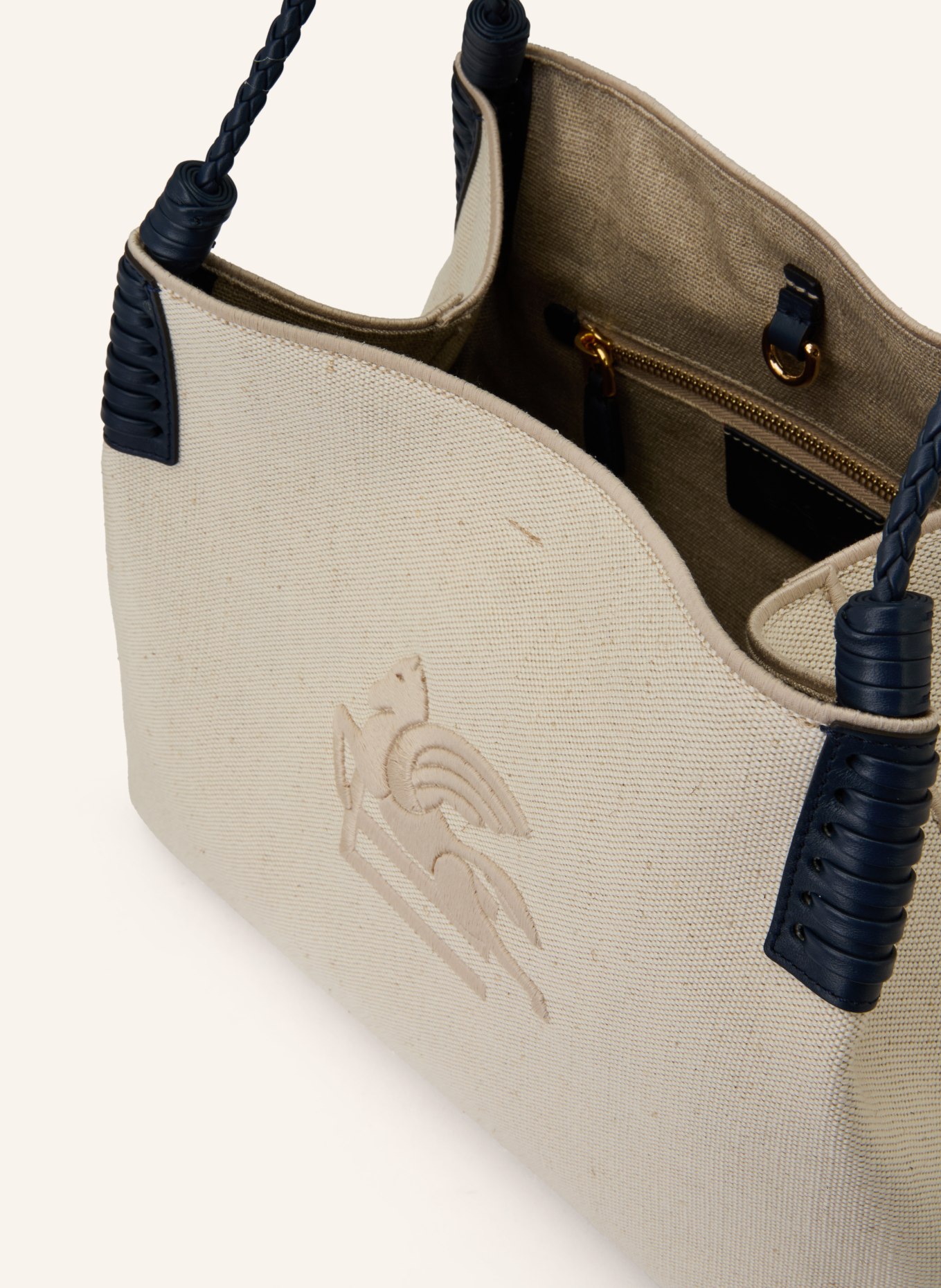 ETRO Shopper LIBRA: BEIGE / GOLD / SCHWARZ