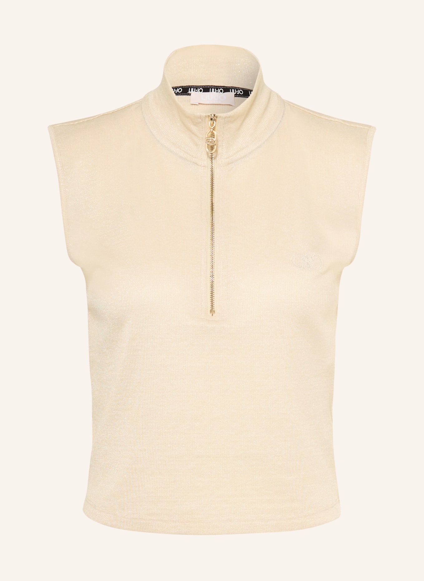 LIU JO Top s třpytivou přízí: BÉŽOVÁ