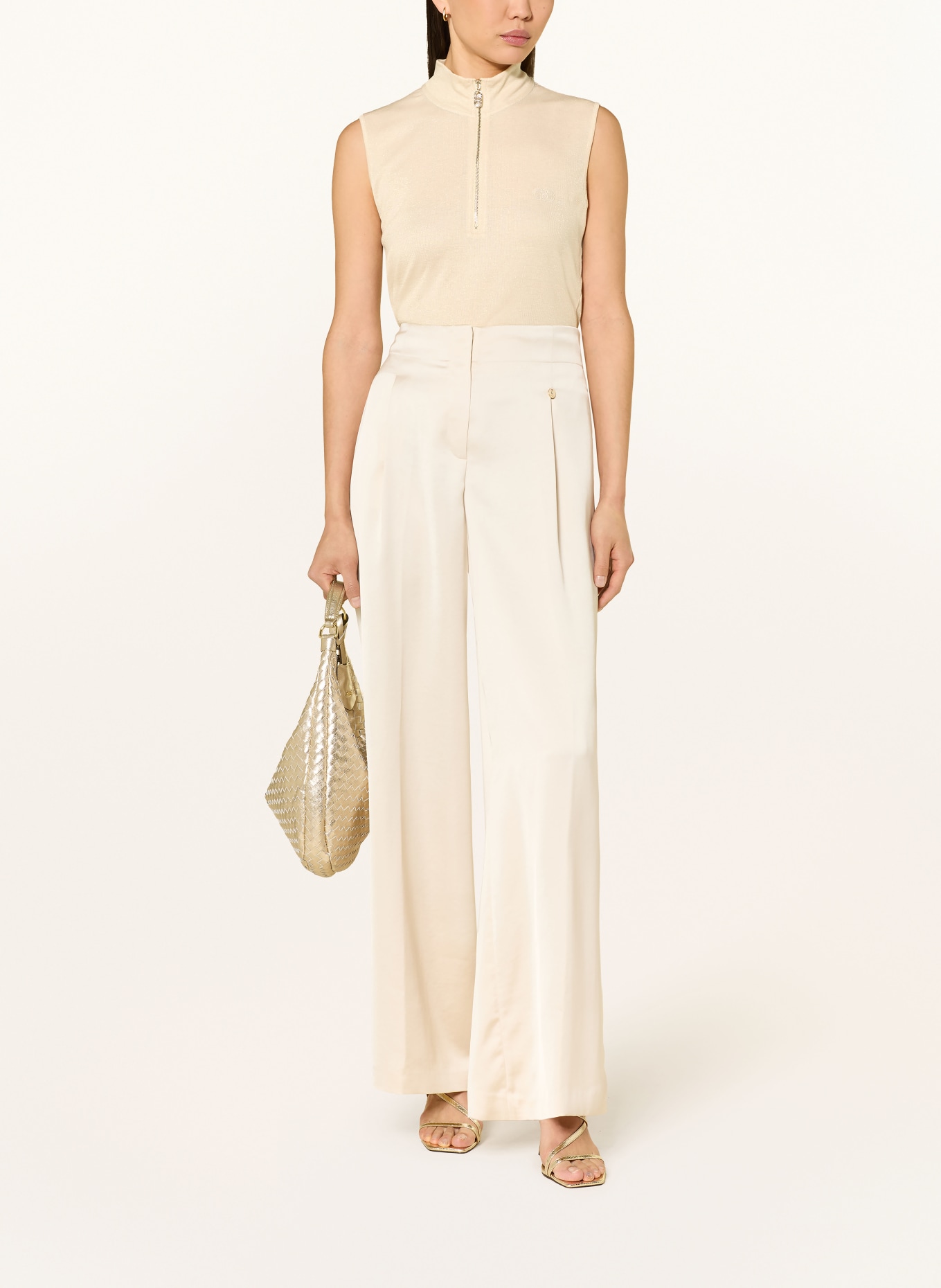 LIU JO Top s třpytivou přízí: BÉŽOVÁ