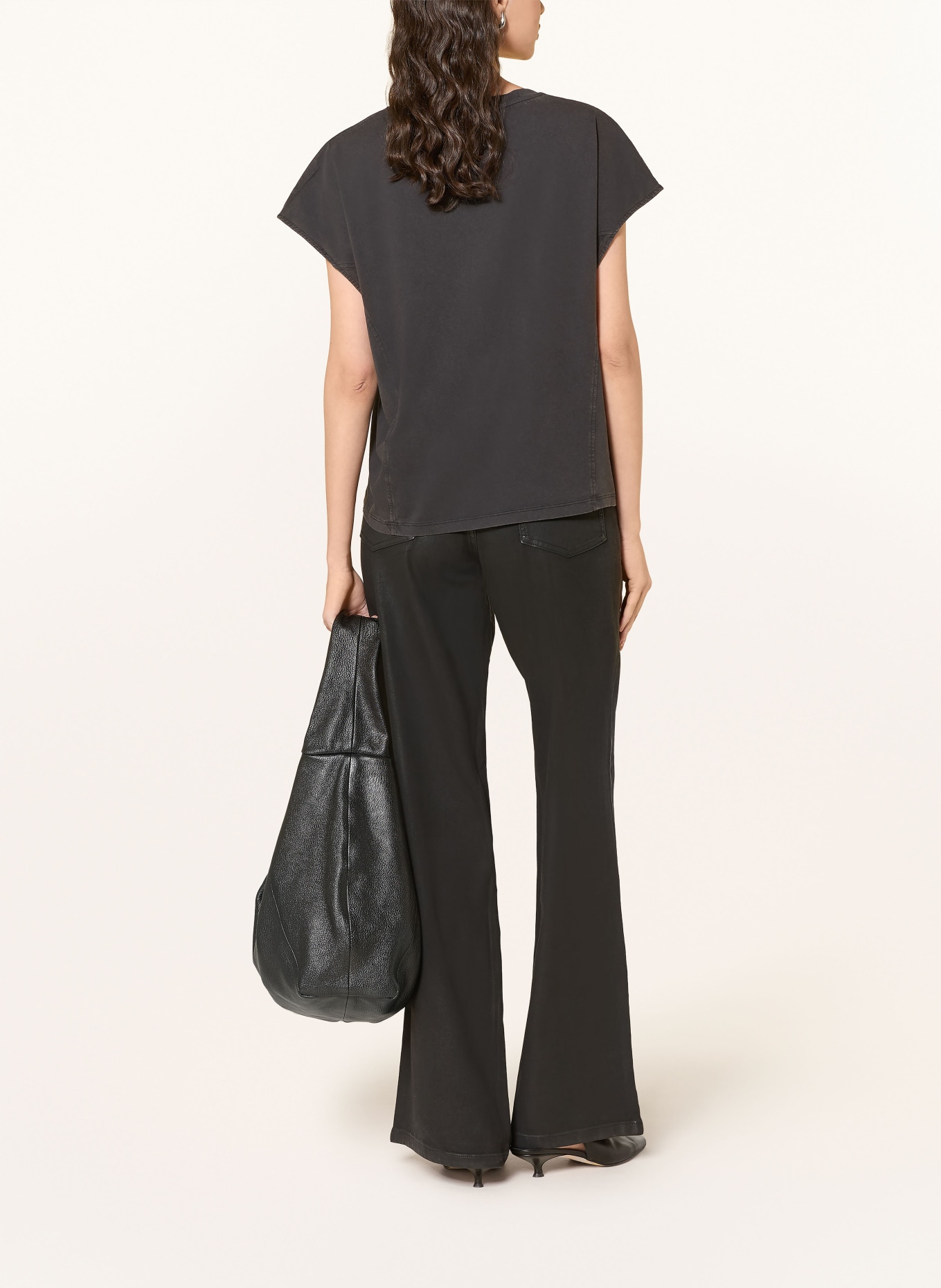 LIU JO Tričko s ozdobnými kamínky: ČERNÁ