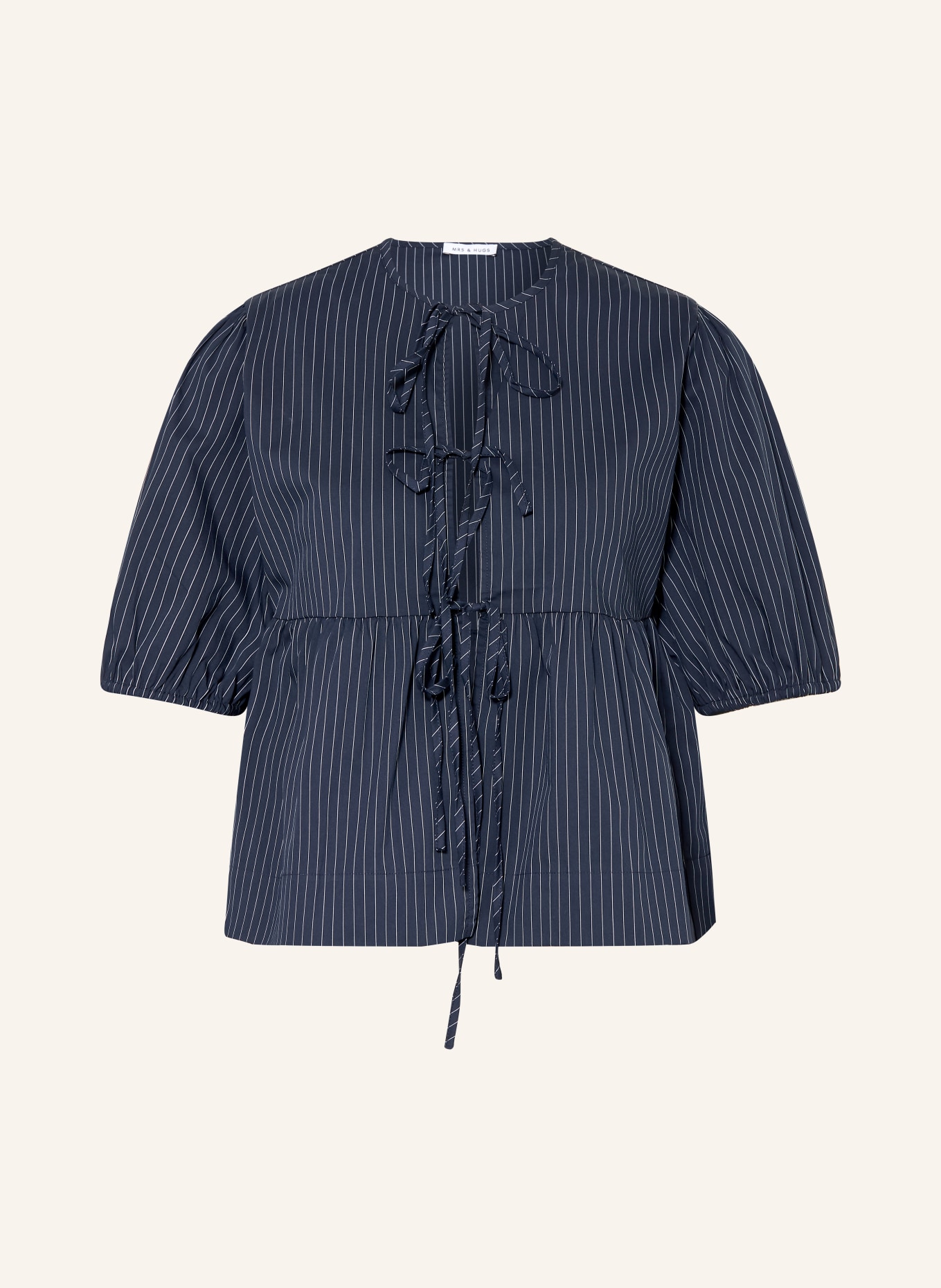 MRS & HUGS Blusenshirt mit Volants: DUNKELBLAU