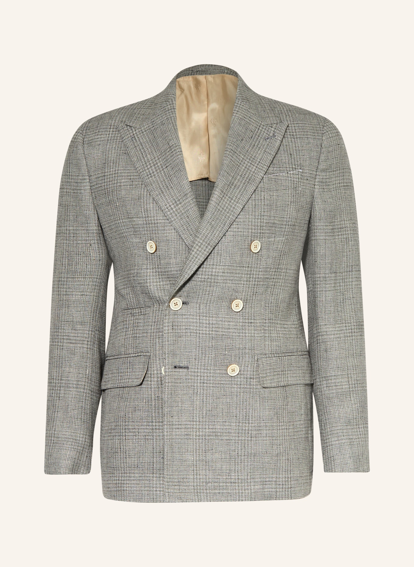 eleventy Marynarka Extra Slim Fit z lnem: SZARY / CZIEMNOSZARY