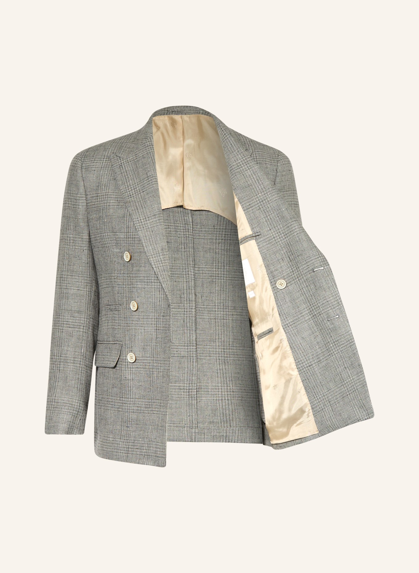 eleventy Marynarka Extra Slim Fit z lnem: SZARY / CZIEMNOSZARY