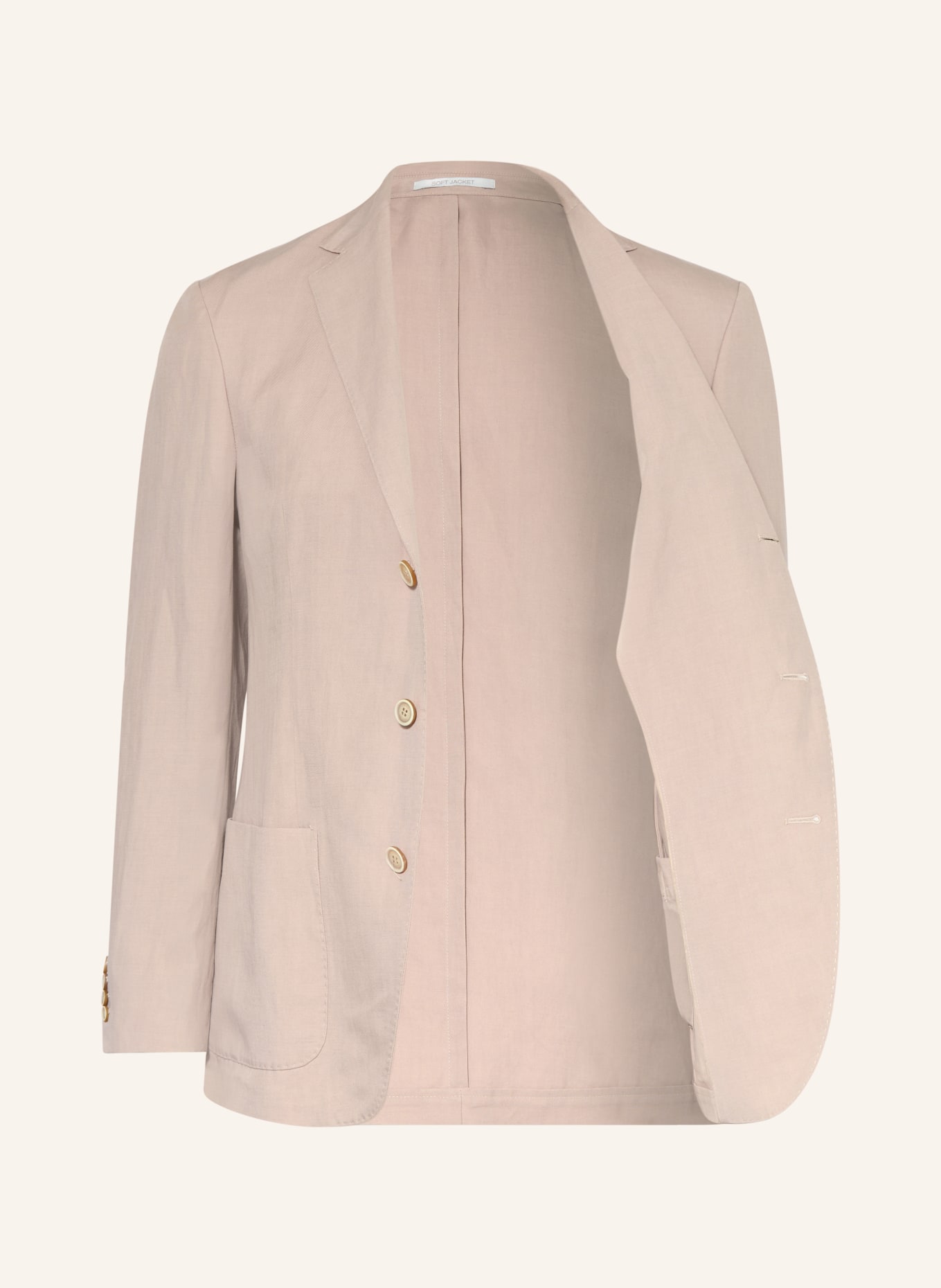 eleventy Slim fit jacket with linen: BEIGE