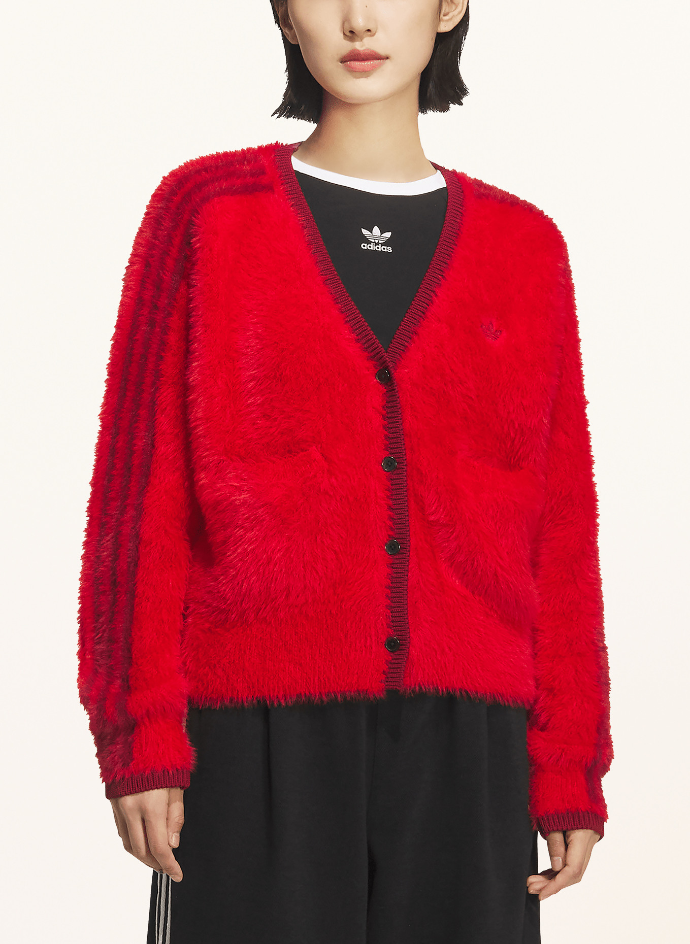 adidas Originals CRAFTED cardigan: RED / DARK RED