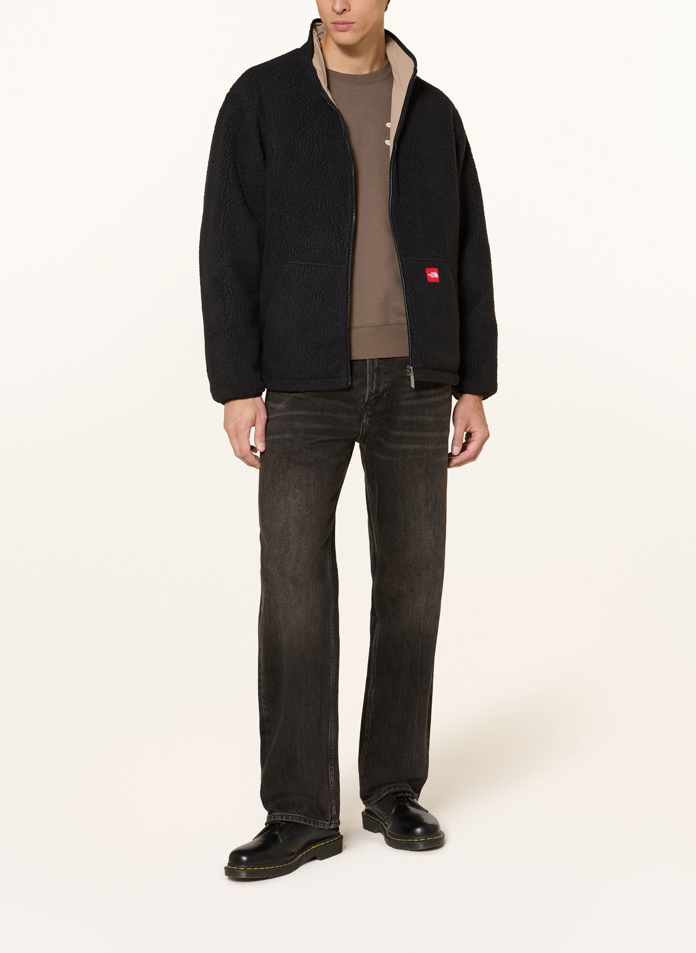 THE NORTH FACE RED BOX REVERSIBLE jacket: BEIGE / BLACK