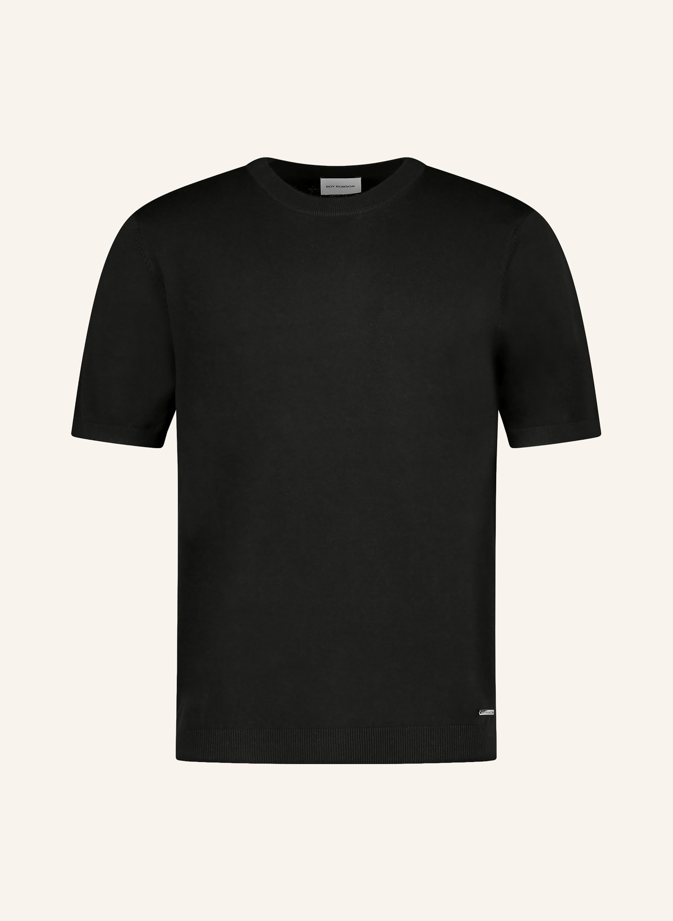 ROY ROBSON gebreid shirt: ZWART