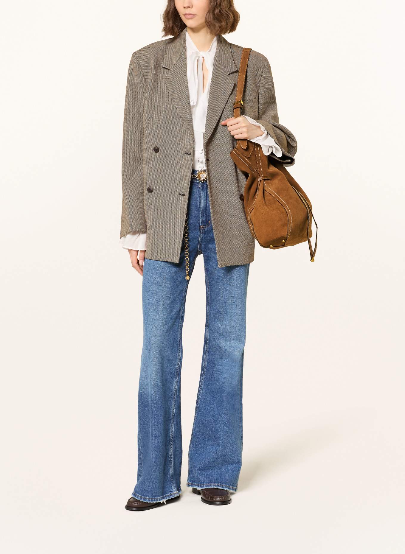 GIANNI CHIARINI SIENNA drawstring bag: BROWN