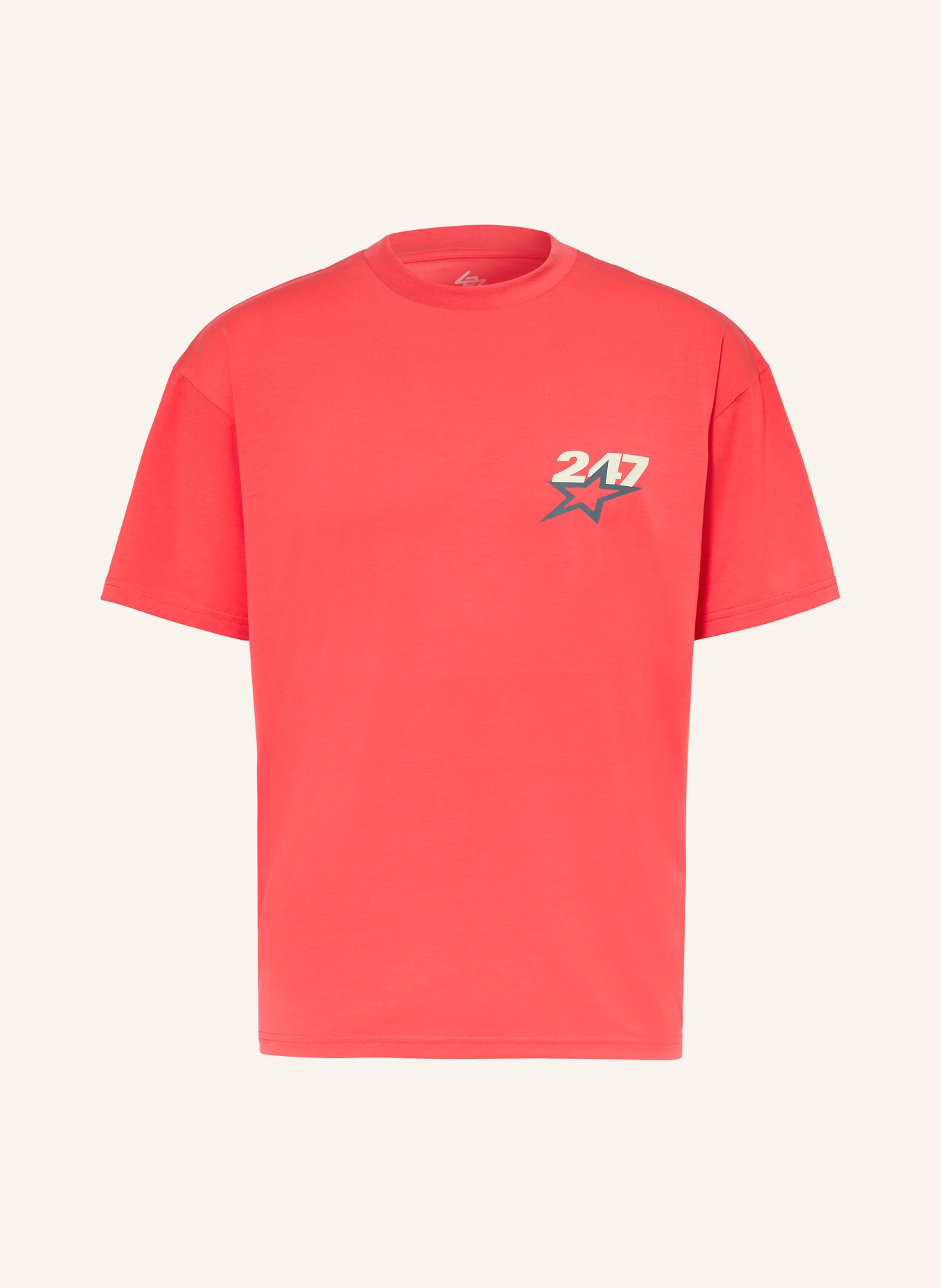 247 REPRESENT Oversized-Shirt TEAM 247: ROT / CREME / DUNKELGRAU