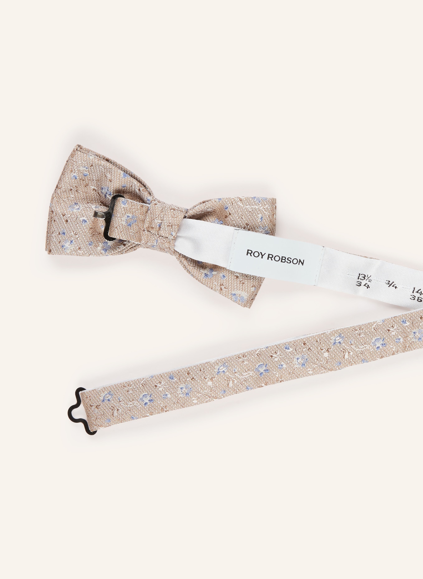ROY ROBSON Set: Bow tie and pocket square: BEIGE / LIGHT BLUE