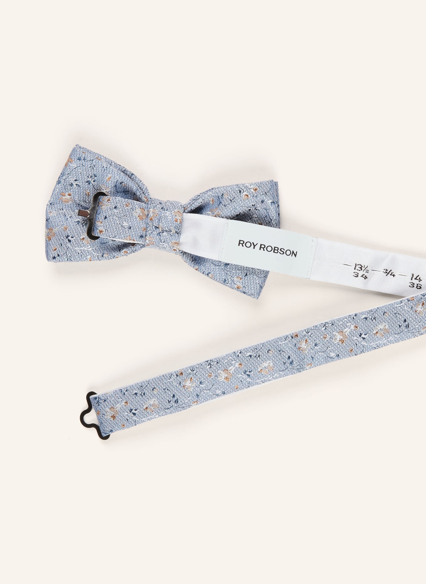 ROY ROBSON Set: Bow tie and pocket square: LIGHT BLUE / BEIGE