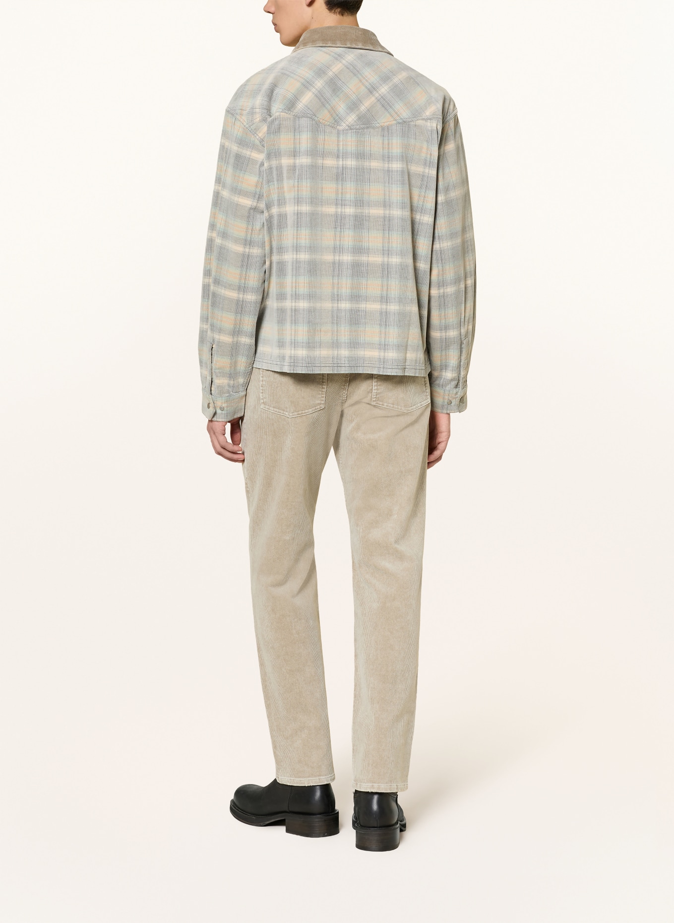 REPRESENT Flanell-Overjacket: BEIGE / MINT / SCHWARZ