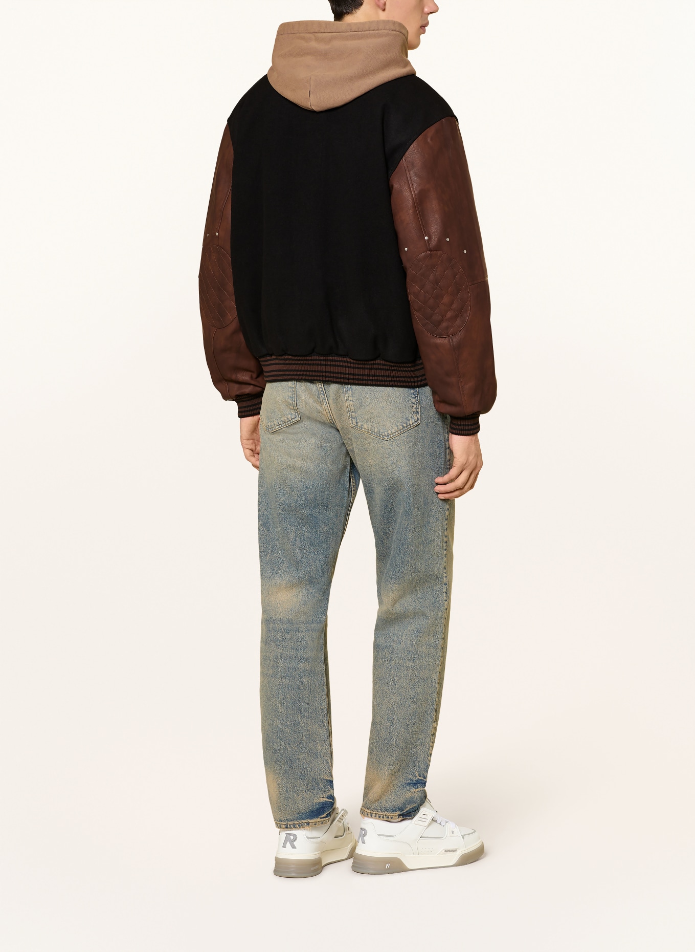 REPRESENT College-Jacke: SCHWARZ / DUNKELBRAUN