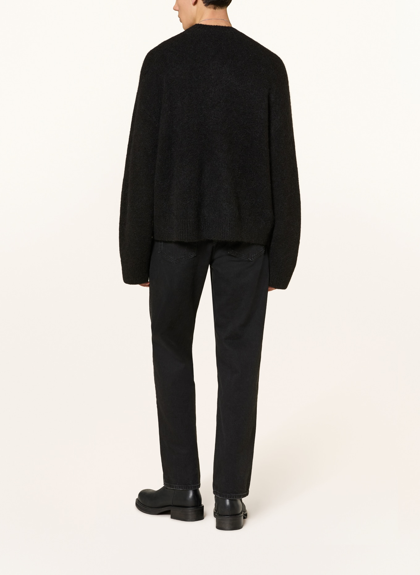 REPRESENT Svetr s alpakou: ČERNÁ / BÍLÁ