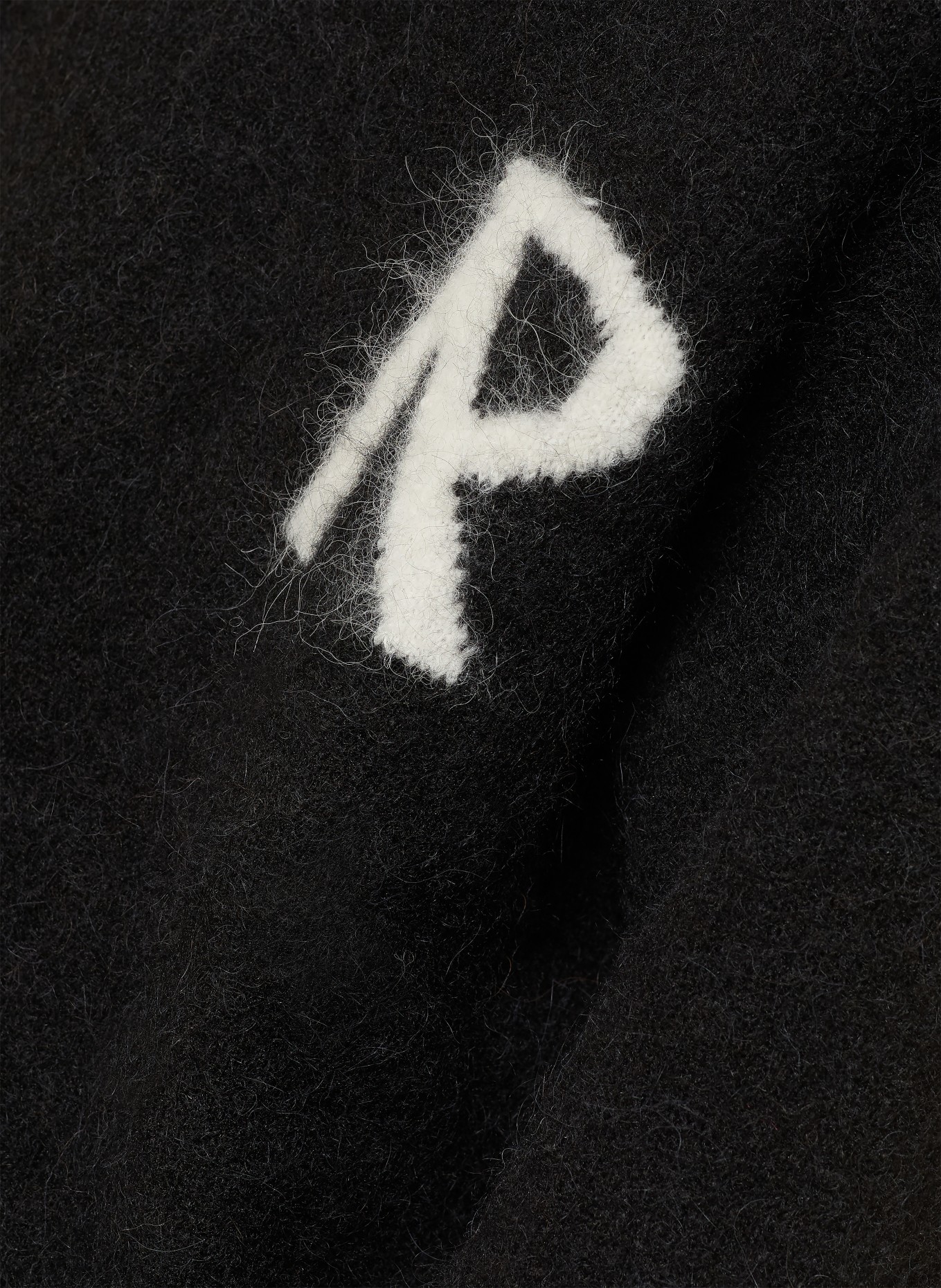 REPRESENT Svetr s alpakou: ČERNÁ / BÍLÁ