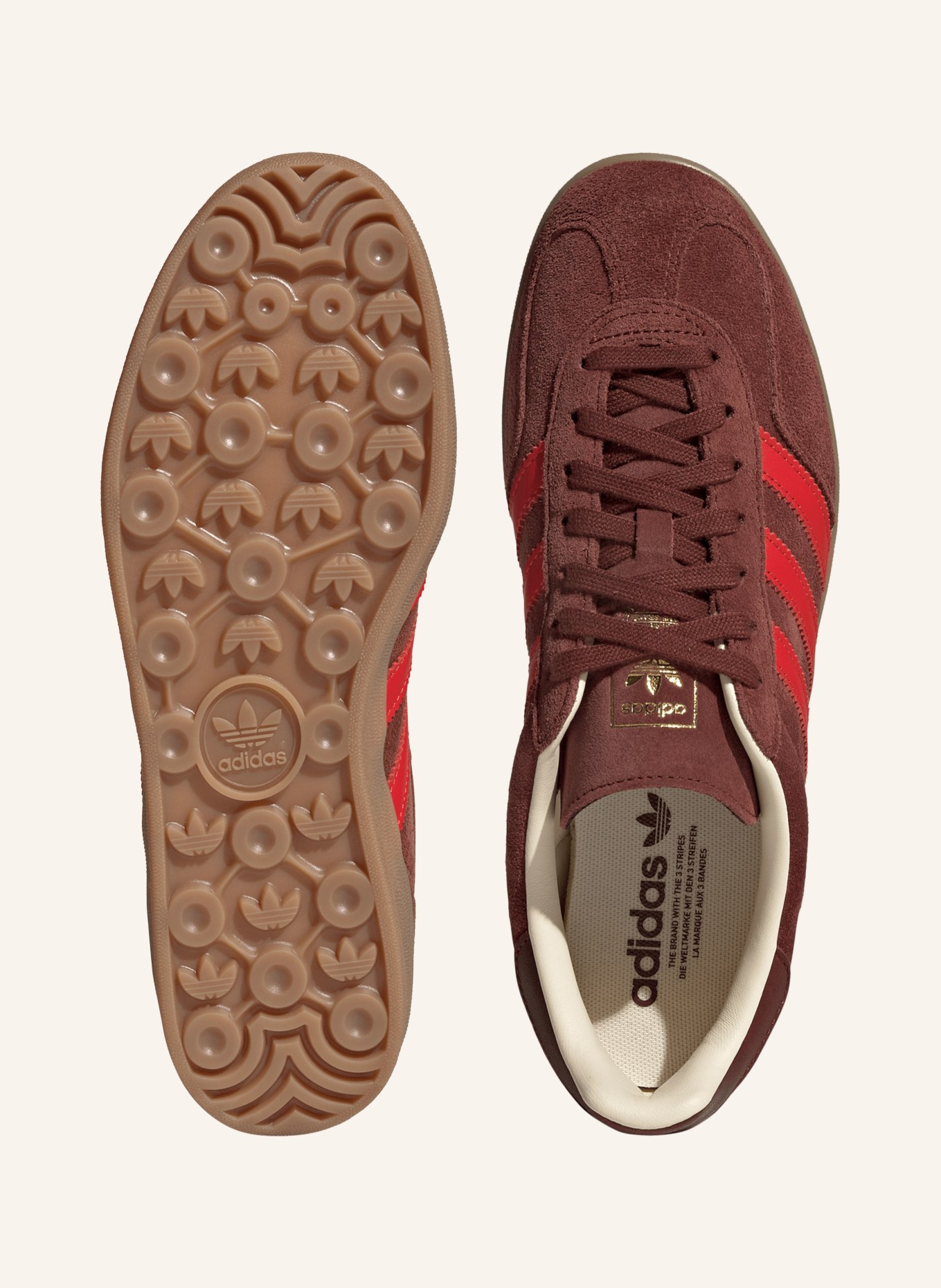 adidas Originals GAZELLE INDOOR sneaker: BROWN / RED