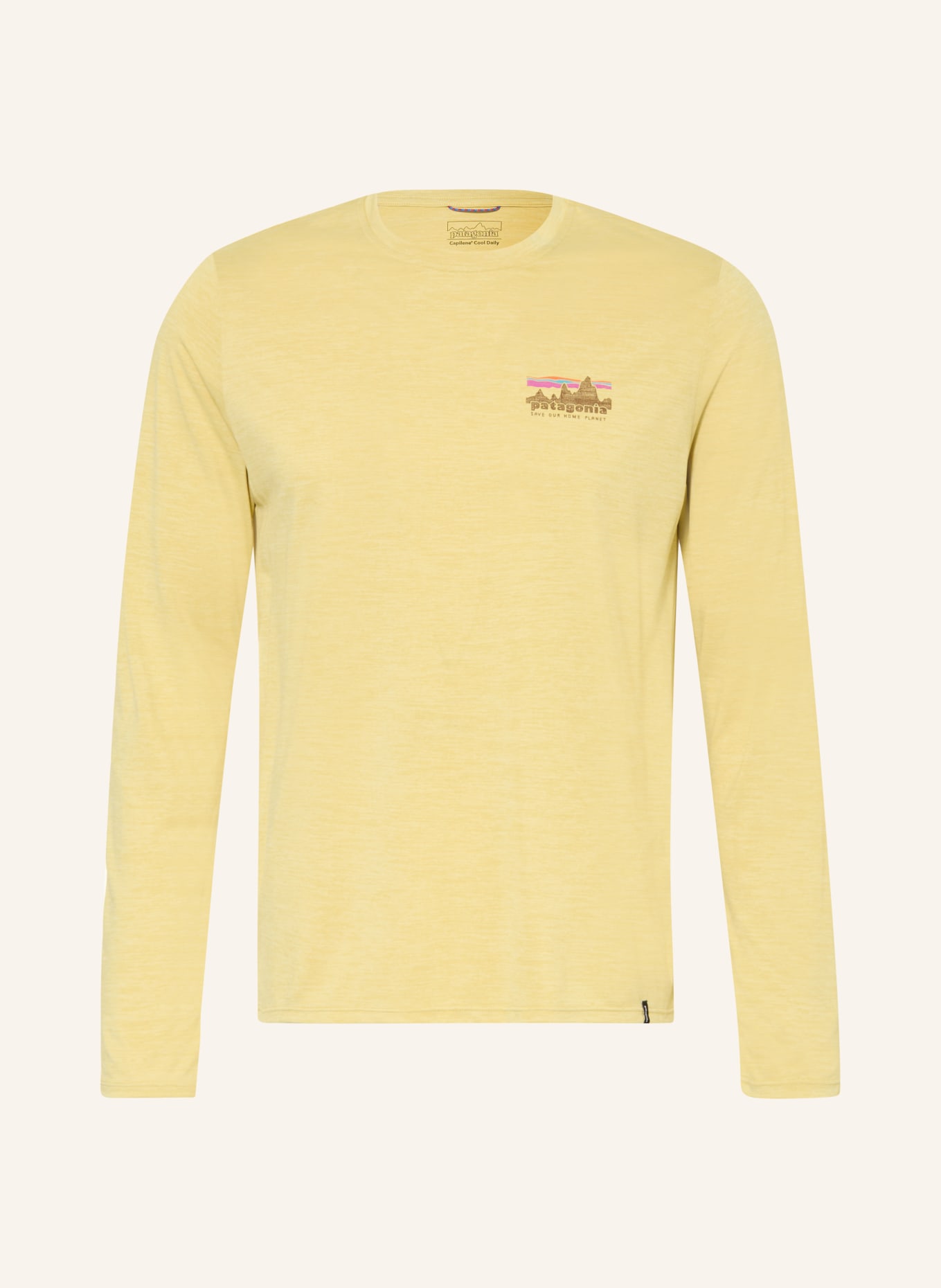 patagonia Funkční tričko CAPILENE® COOL DAILY '73 SKYLINE: TMAVĚ ŽLUTÁ