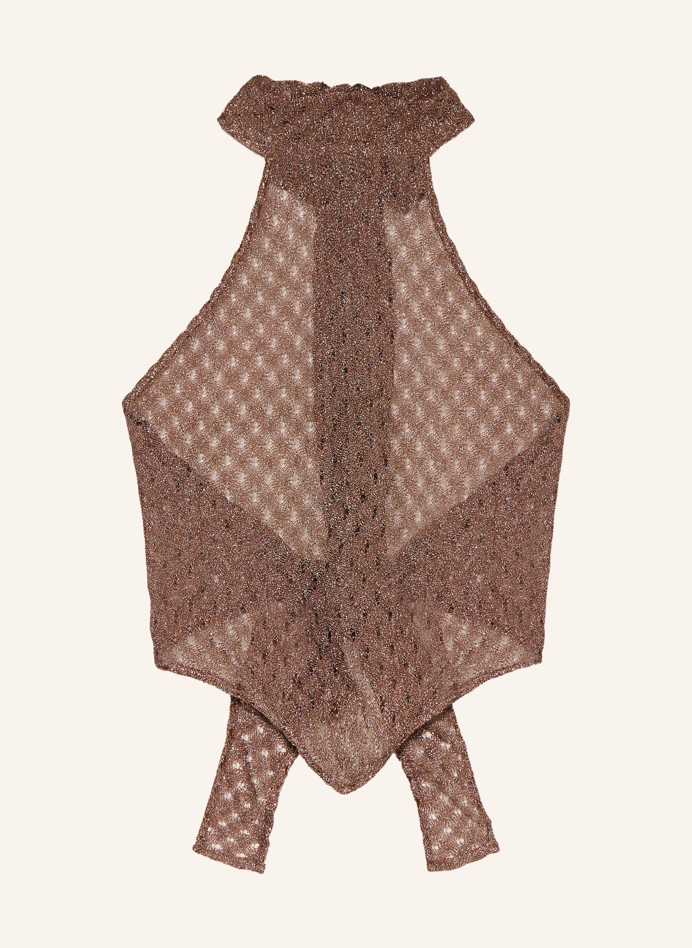 MISSONI Stricktop mit Glitzergarn: BRAUN / SILBER