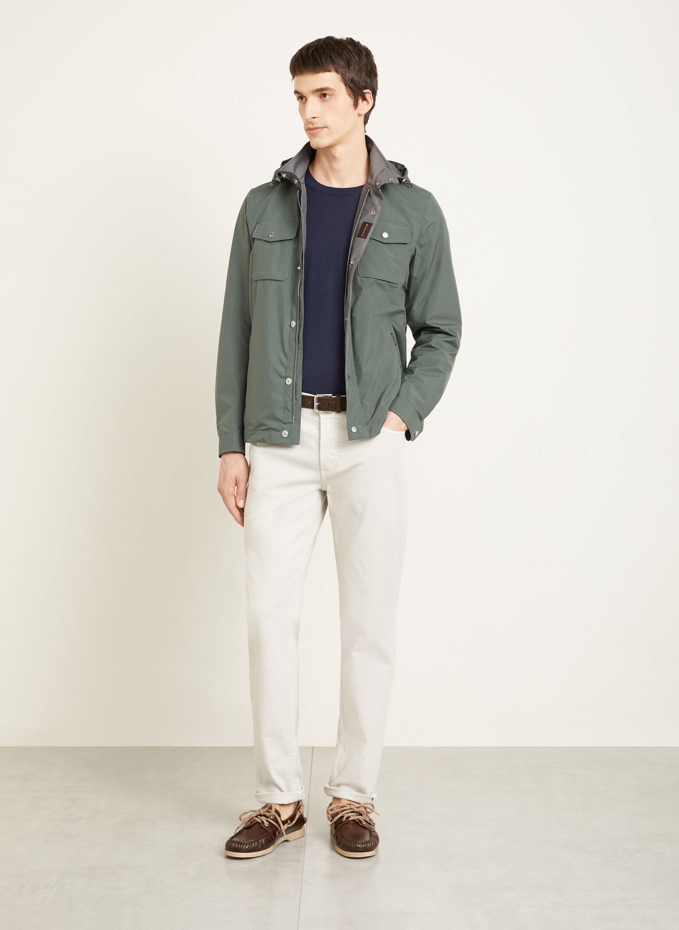 MOORER Blouson FENZI mit abnehmbarer Kapuze: PETROL