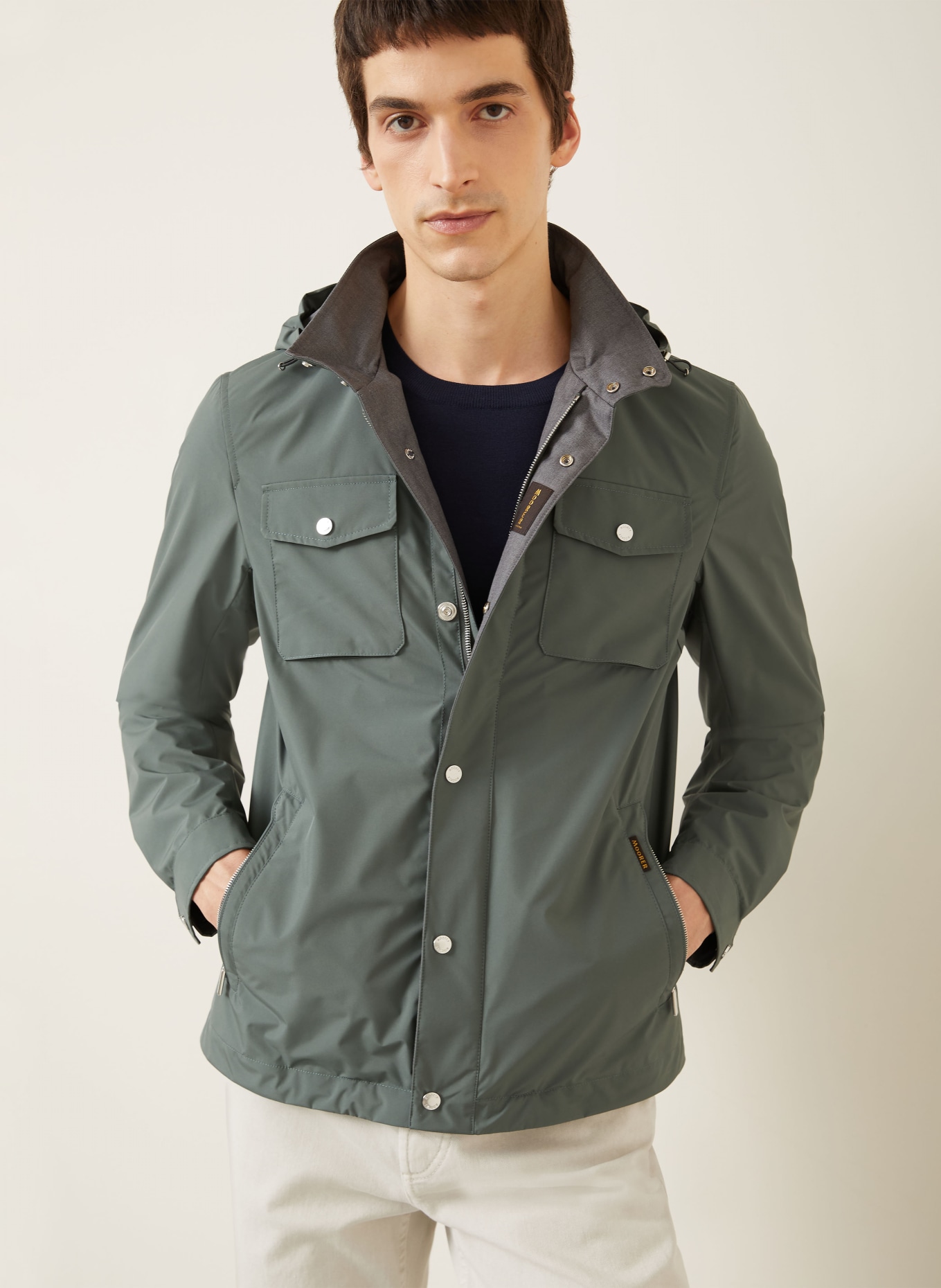 MOORER Blouson FENZI mit abnehmbarer Kapuze: PETROL