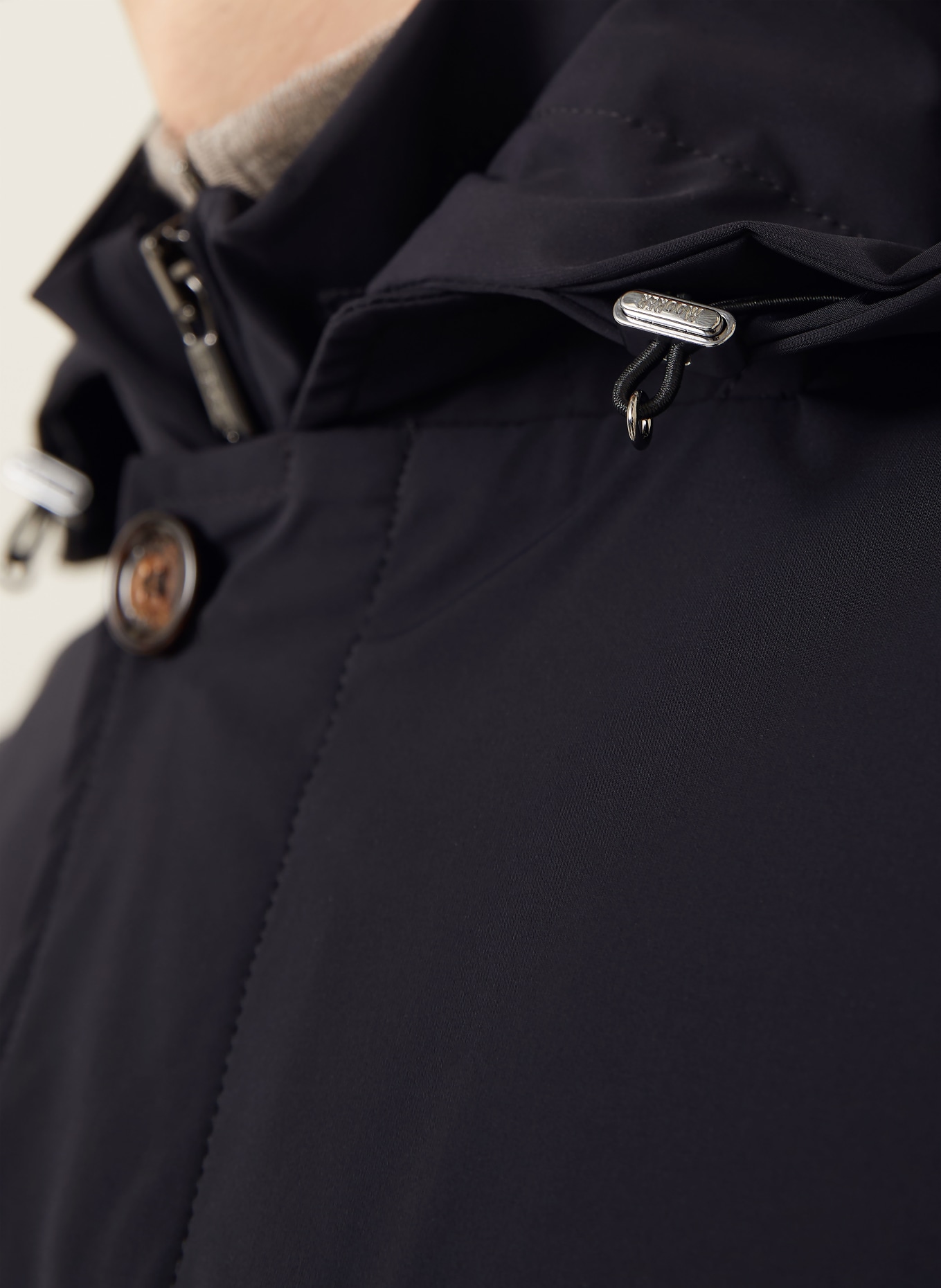 MOORER Jacke RAINERI mit herausnehmbarer Blende und abnehmbarer Kapuze: DUNKELBLAU