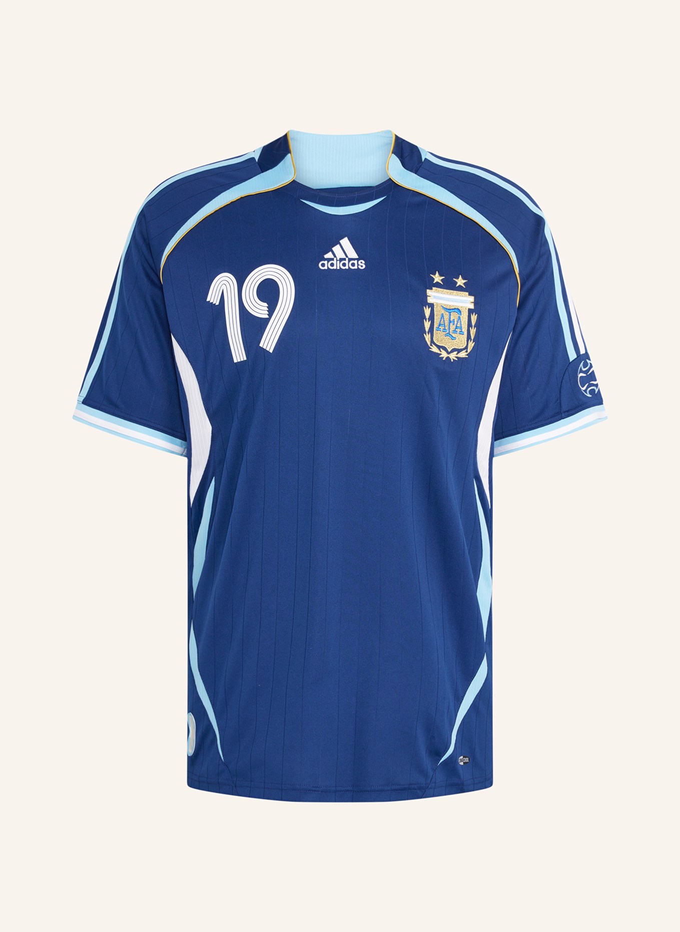 adidas Auswärtstrikot ARGENTINIEN 2006 MESSI: DUNKELBLAU / HELLBLAU / WEISS