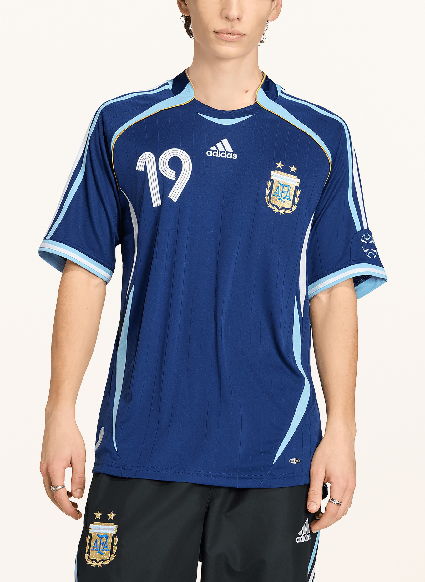 adidas Auswärtstrikot ARGENTINIEN 2006 MESSI: DUNKELBLAU / HELLBLAU / WEISS