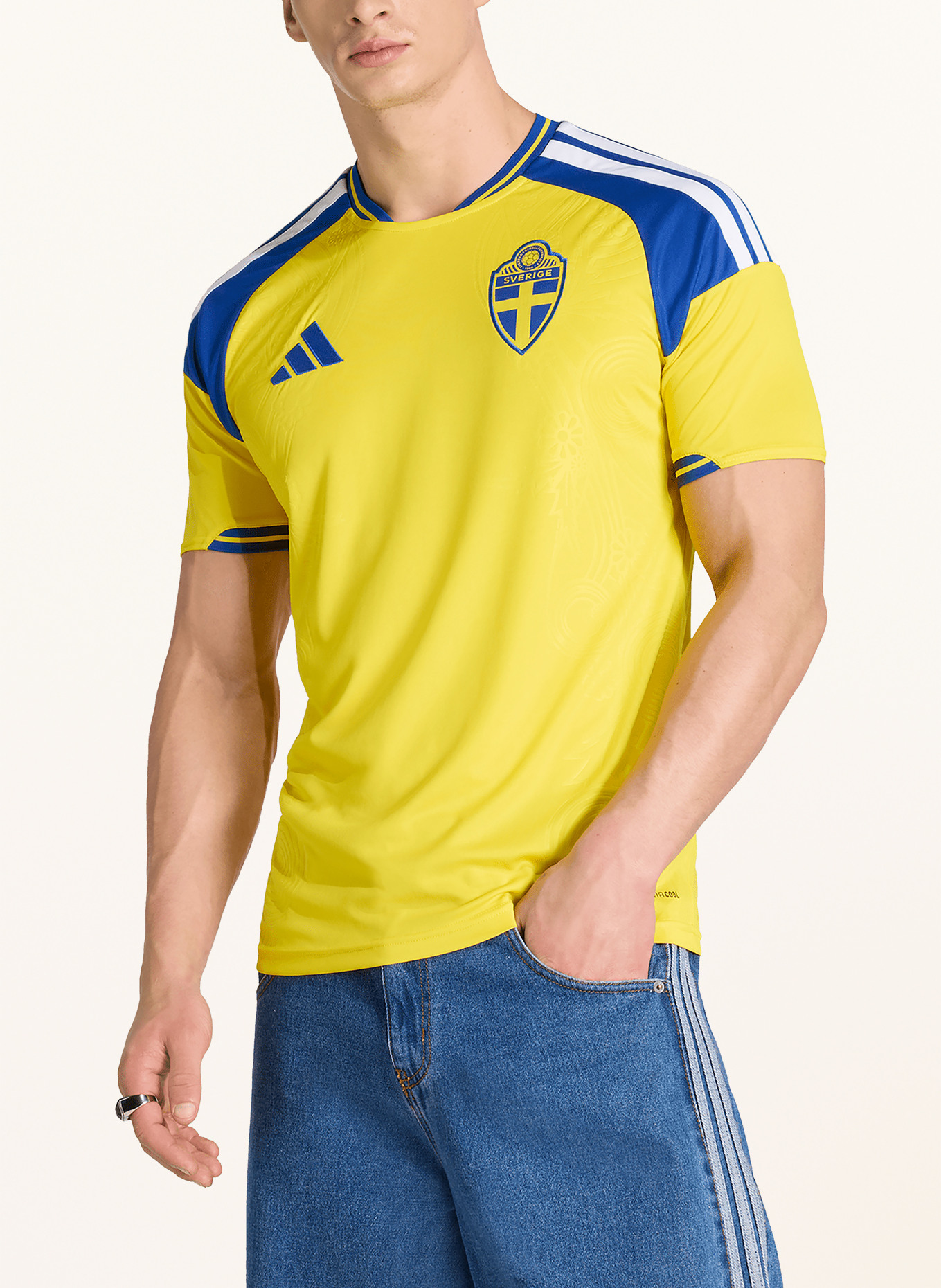 adidas Heimtrikot SCHWEDEN 26 für Herren: GELB / BLAU / WEISS