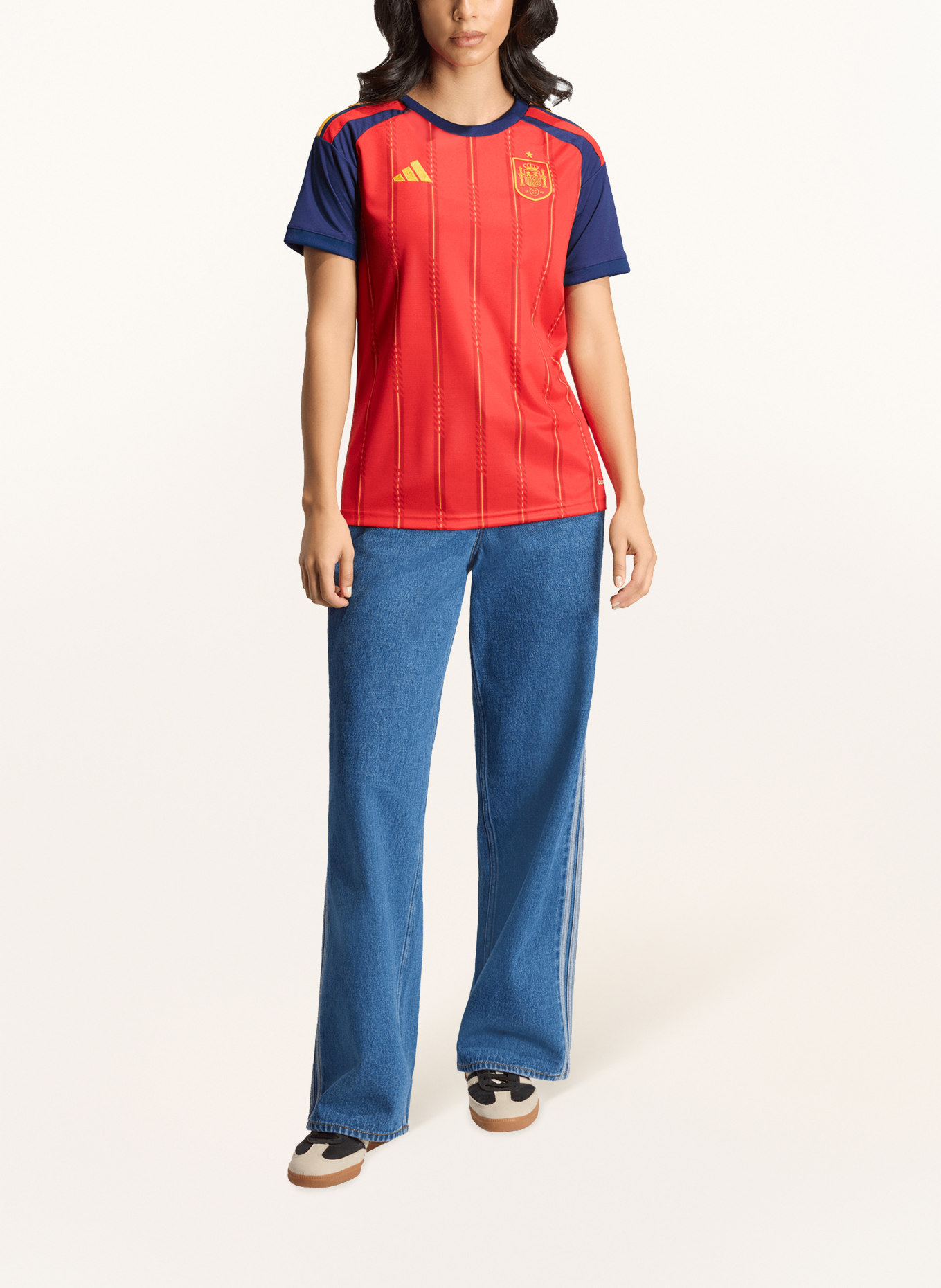 adidas Heimtrikot SPANIEN 26 für Damen: ROT / GELB / DUNKELBLAU