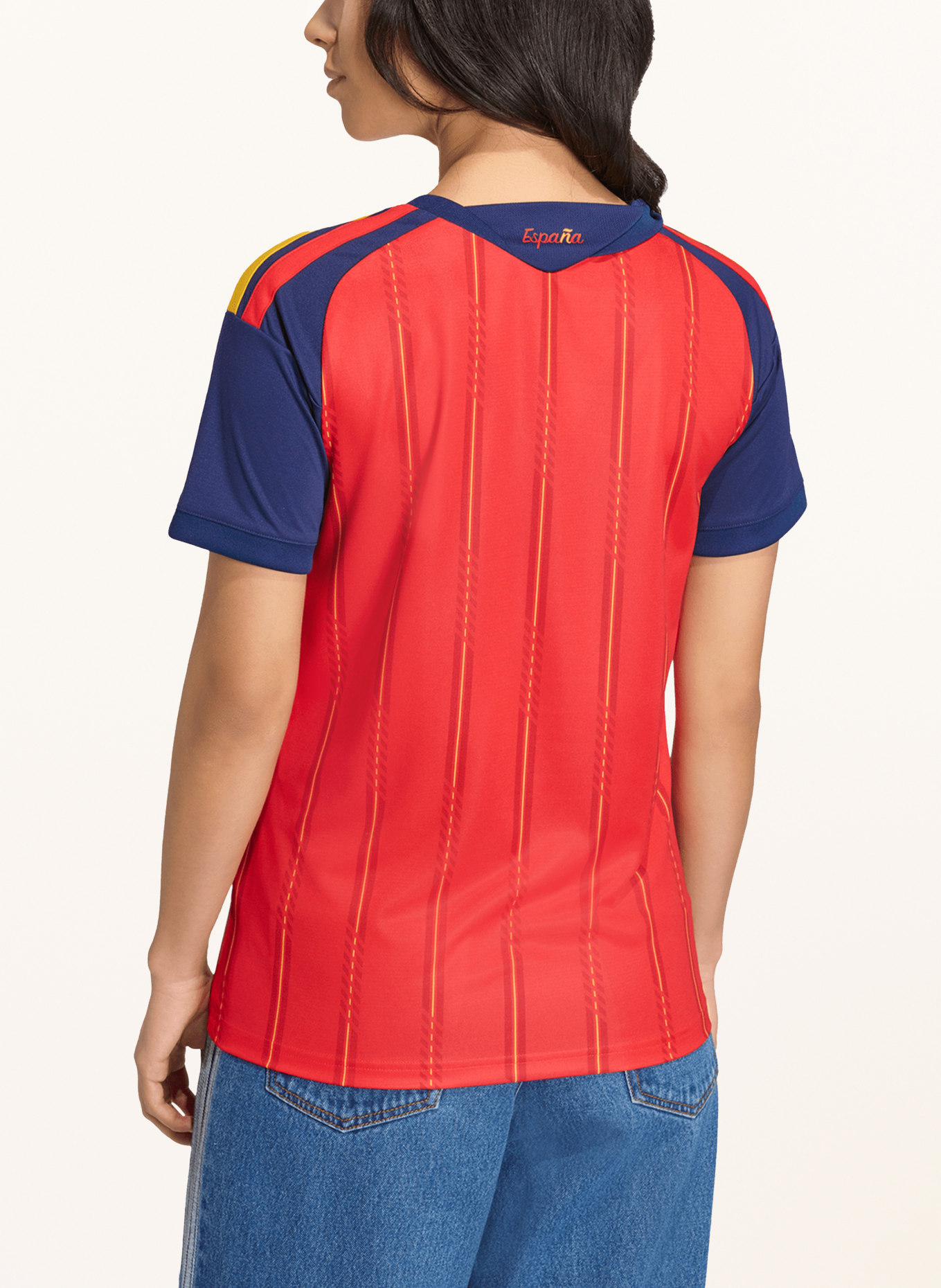 adidas Heimtrikot SPANIEN 26 für Damen: ROT / GELB / DUNKELBLAU