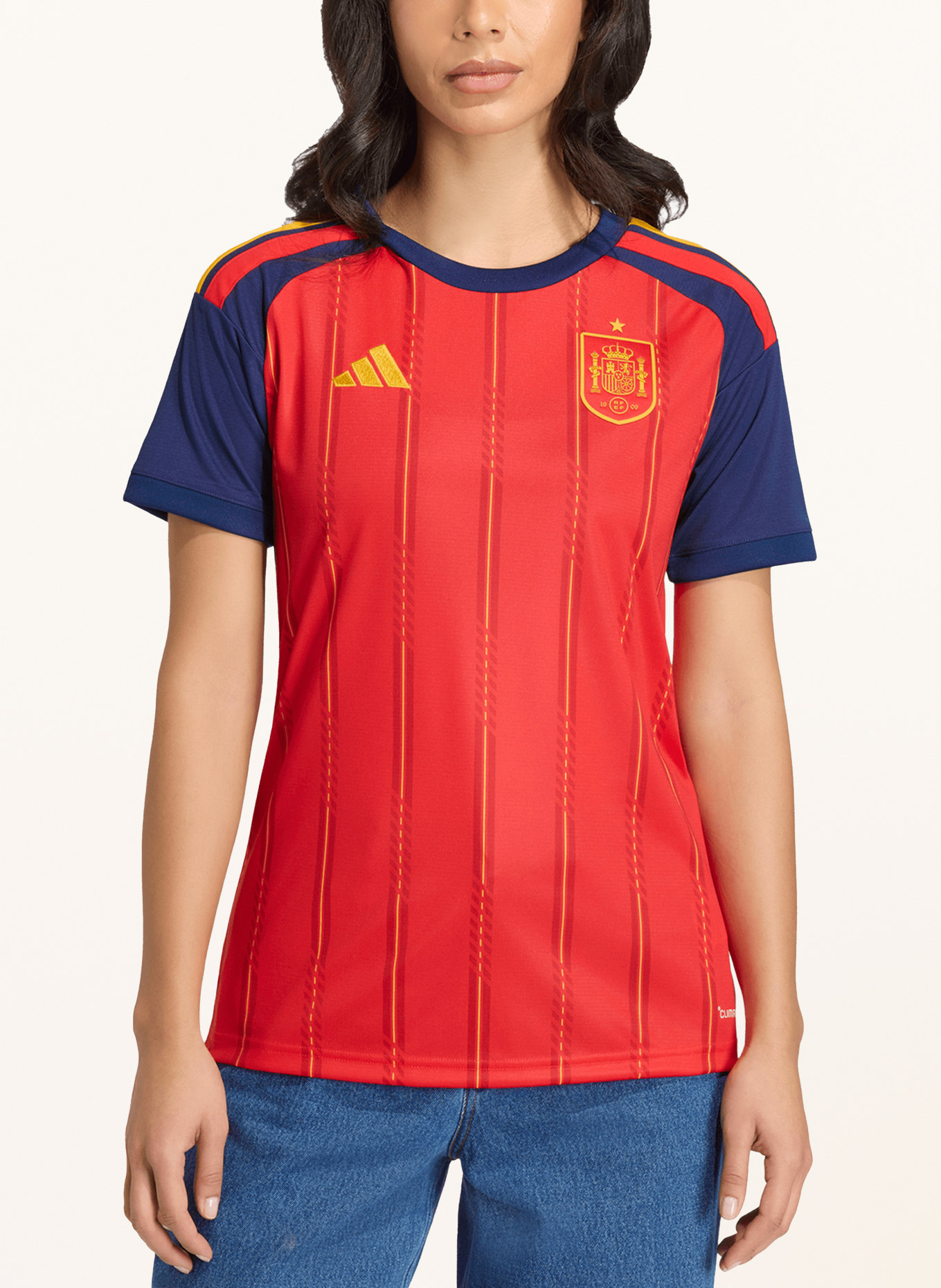 adidas Heimtrikot SPANIEN 26 für Damen: ROT / GELB / DUNKELBLAU